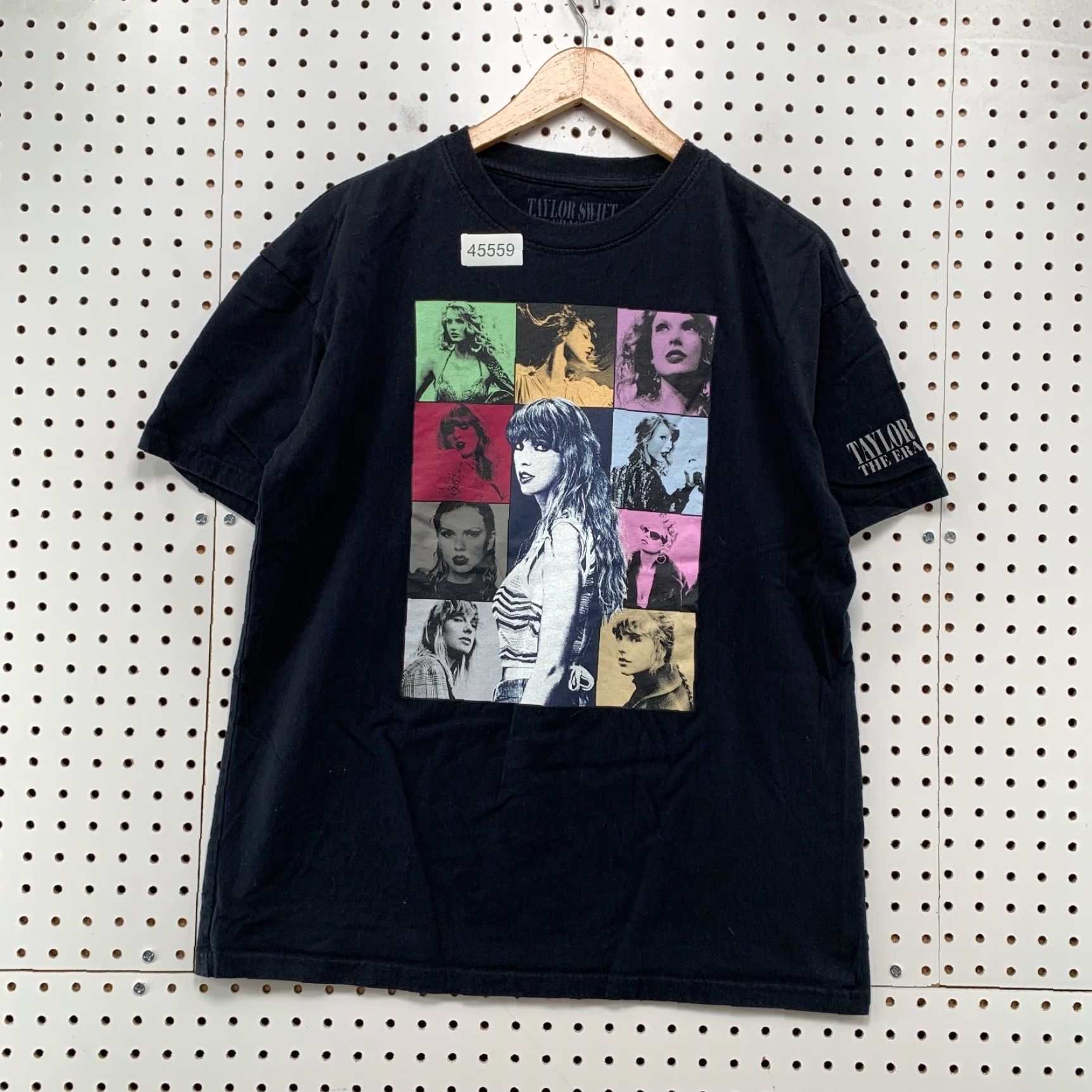 Vintage Taylor Swift T Shirt Mens Medium Black The Eras Tour Graphic Pop Music Size US M / EU 48-50 / 2 - 2 Thumbnail