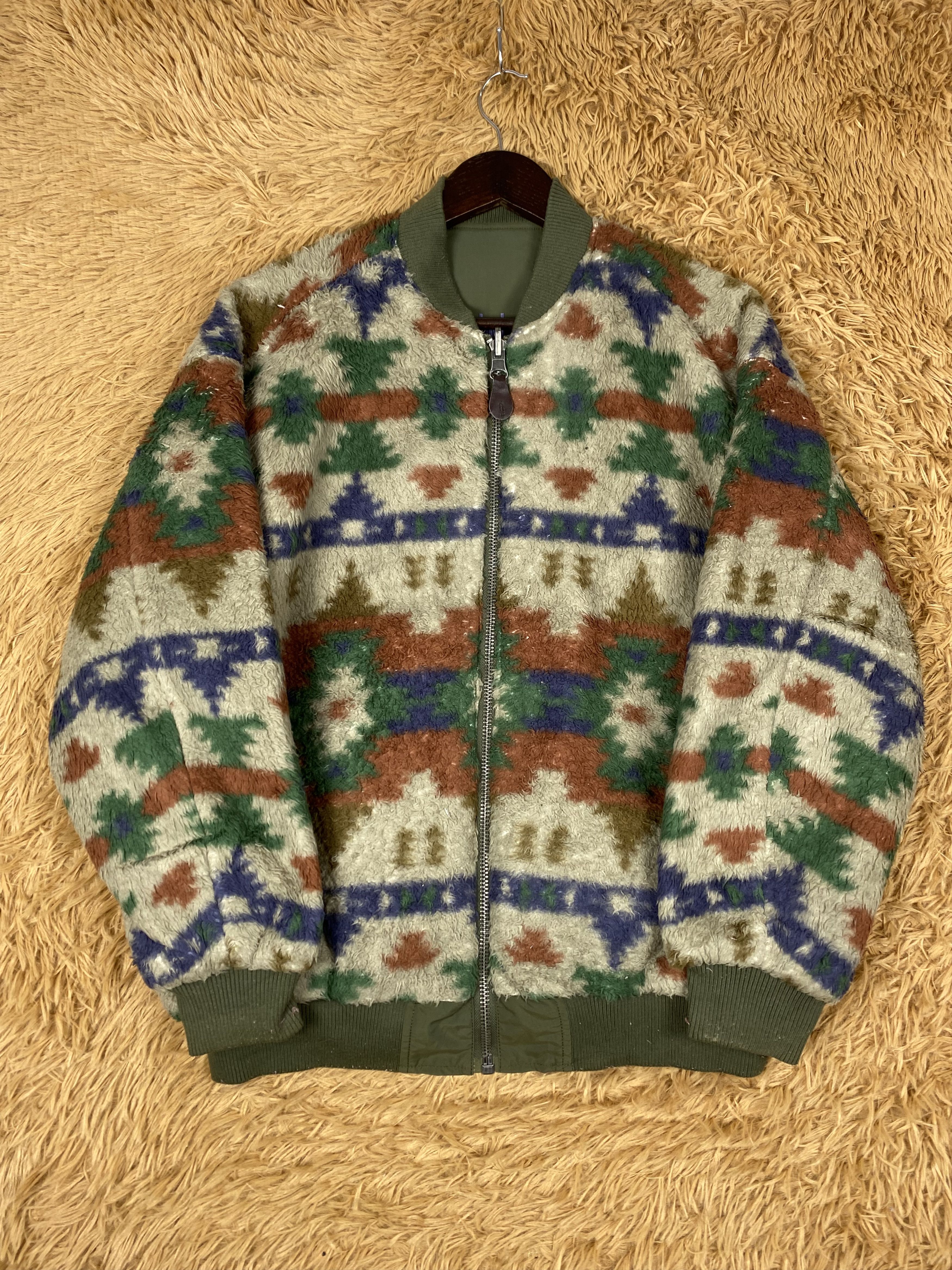 Japanese Brand Vintage Titicaca Fleece Reversible Bombers Jacket DJ0989 Size US S / EU 44-46 / 1 - 4 Thumbnail