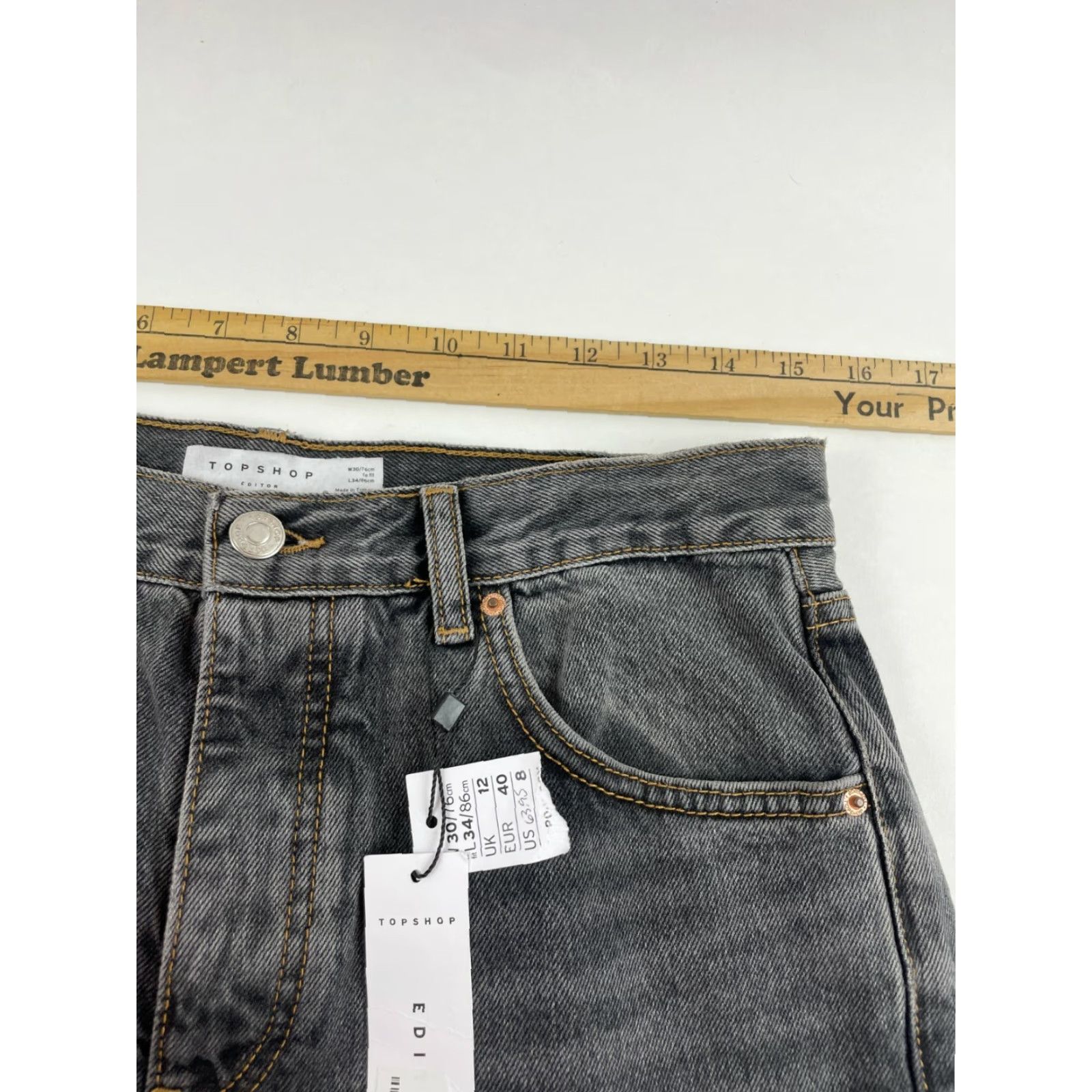 Topshop Topshop Jeans Women's Size 30x34 Gray High Waist Straight Leg NWT Regular Inseam 29 in Pockets NWT Mens? Size 24" / US 00 / IT 34 - 4 Thumbnail