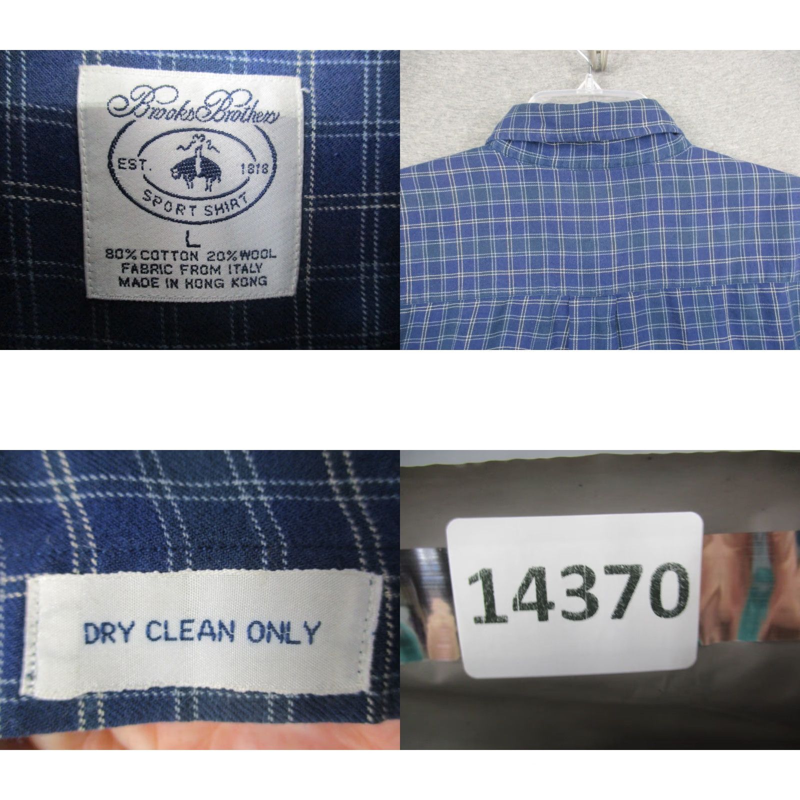 Brooks Brothers VINTAGE Brooks Brothers Wool Blend Shirt Large Blue Plaid Made in Hong Kong Shirt Mens L Blue Plaid Classic Preppy Button-Up Size US L / EU 52-54 / 3 - 8 Thumbnail