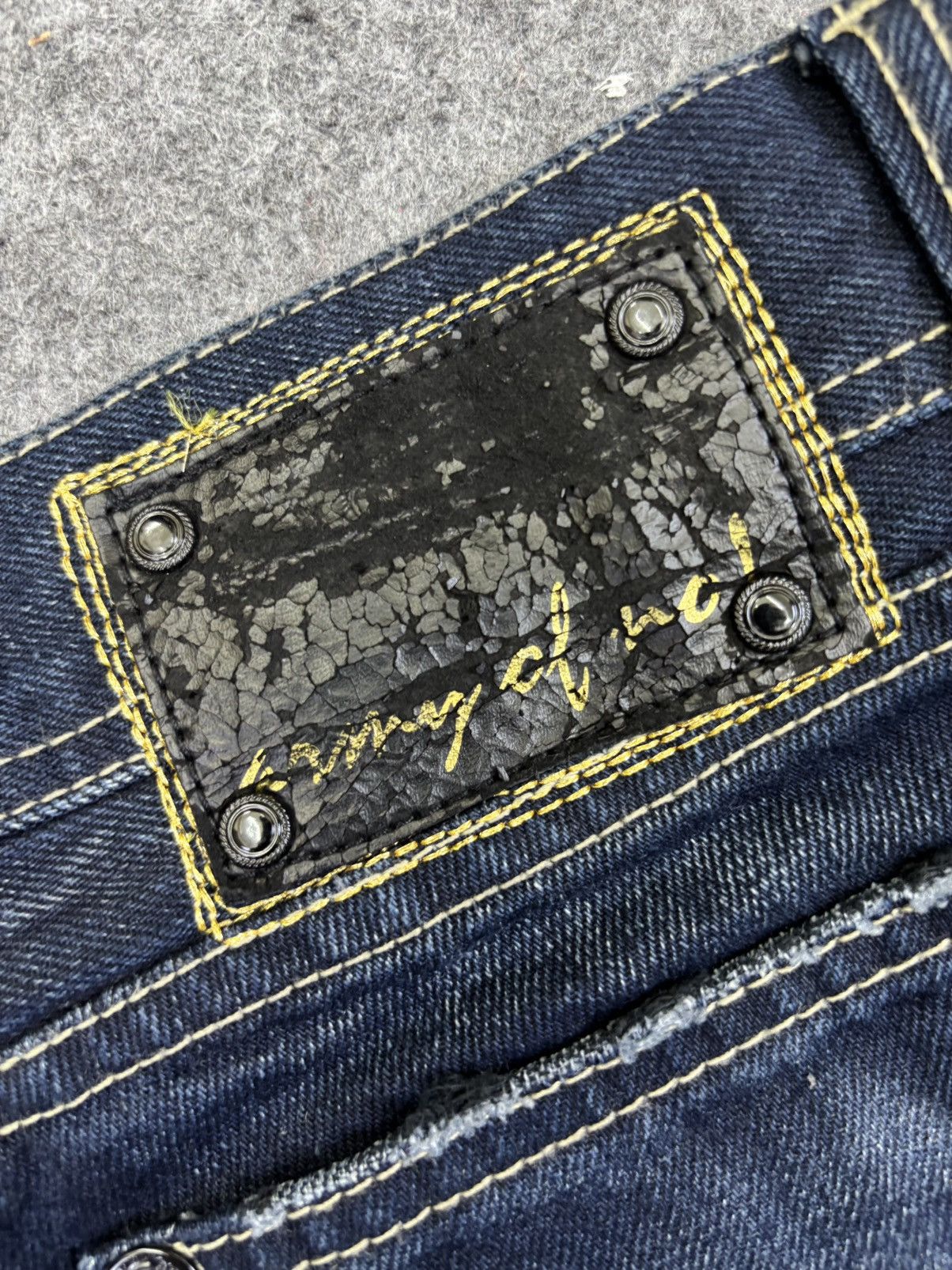 Japanese Brand Super Flare💥ArmyofNo Flare Stonewash Distressed Denim K22 Size US 31 - 9 Thumbnail