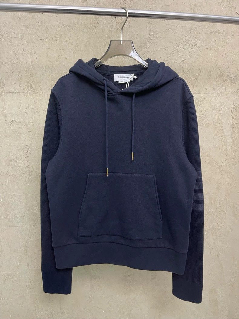 Thom Browne Thom browne Dark blue four-striped high-end line hooded swe Size US S / EU 44-46 / 1 - 2 Thumbnail