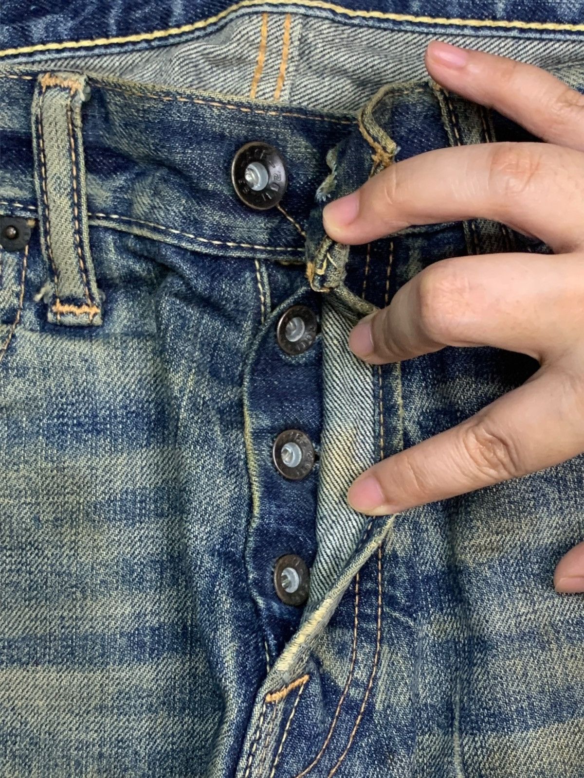 Abercrombie & Fitch Vintage Abercrombie Rusty Wash Distressed Flare Jeans 32x31 Size US 32 / EU 48 - 3 Thumbnail