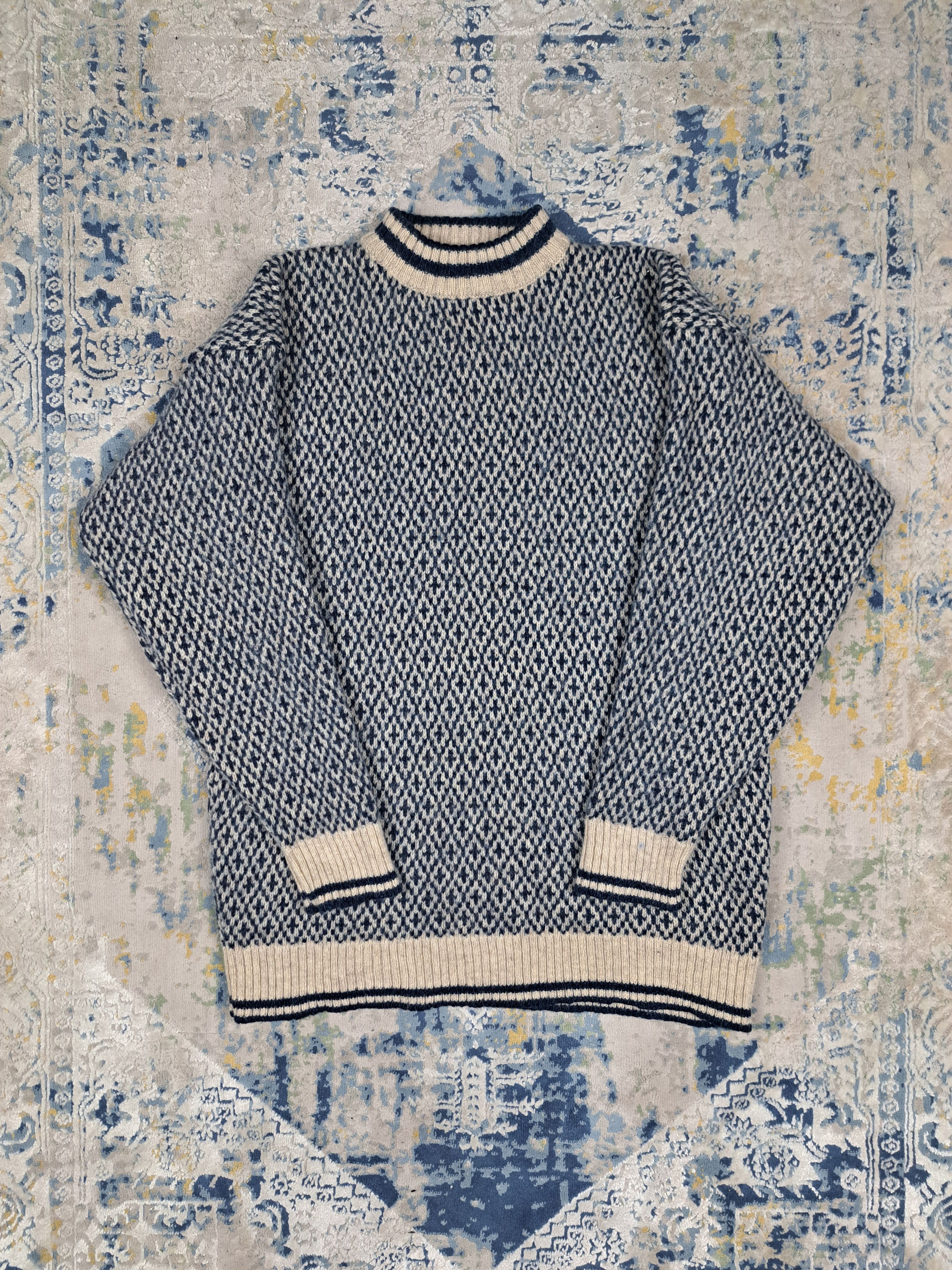 Aran Isles Knitwear Burton Menswear Shetland Wool Sweater Aran Heavy Knit Size US M / EU 48-50 / 2 - 1 Thumbnail