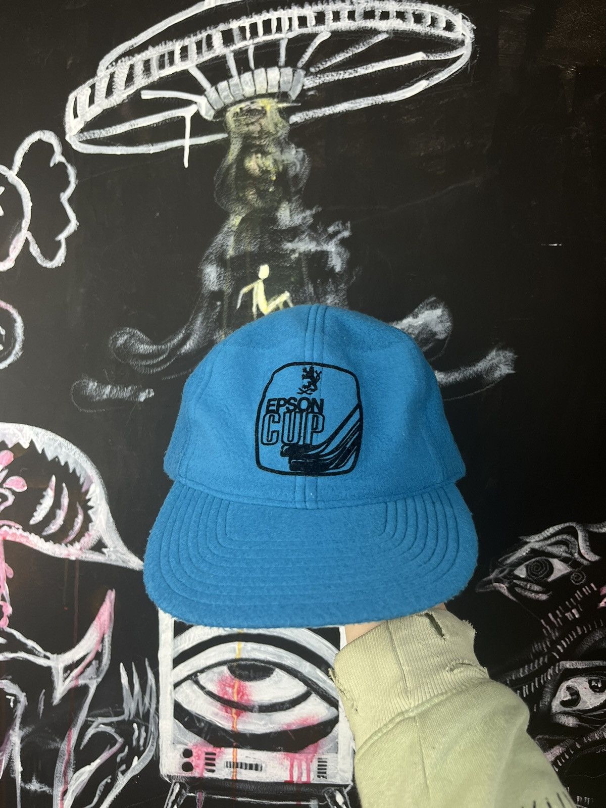 Nike Rare Vintage 80s Nike Therma Fit Fleece EPSON Cup Cap Hat Size ONE SIZE - 2 Thumbnail