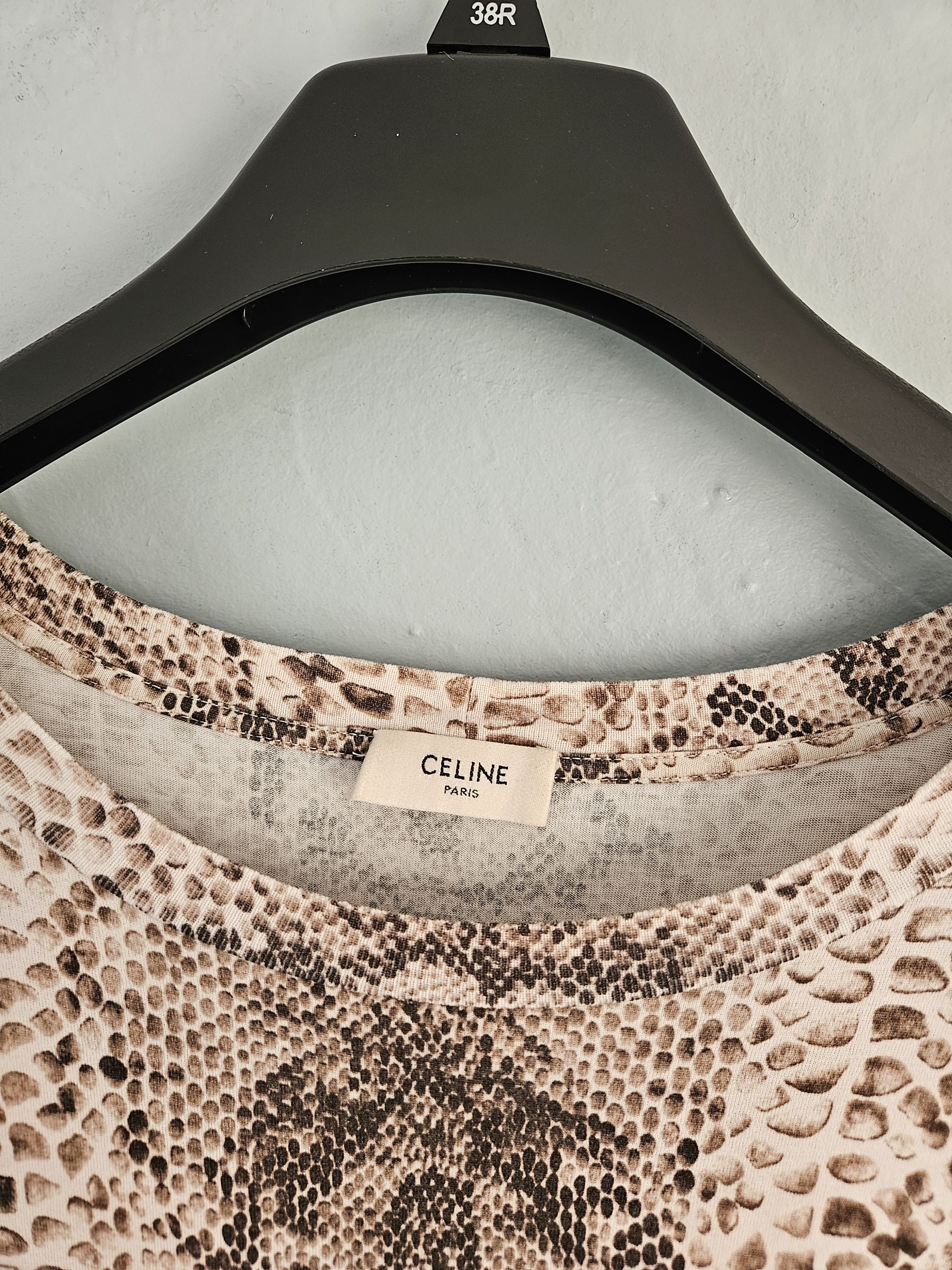 Celine SS22 Hedi Slimane Python Serpent Print T Shirt Size US S / EU 44-46 / 1 - 3 Thumbnail