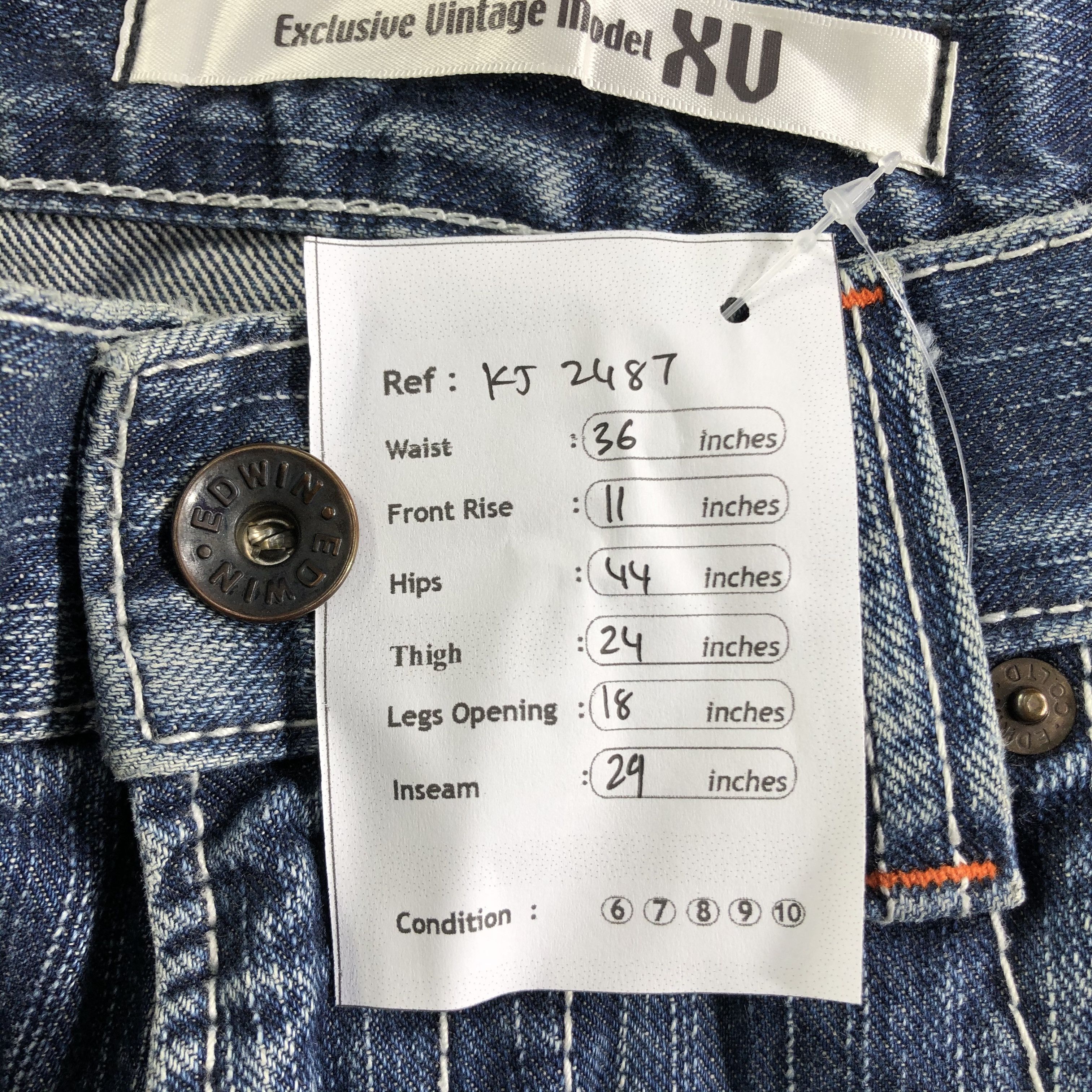 Edwin Edwin XV Jeans Faded Blue Denim KJ2487 Size US 34 / EU 50 - 13 Thumbnail