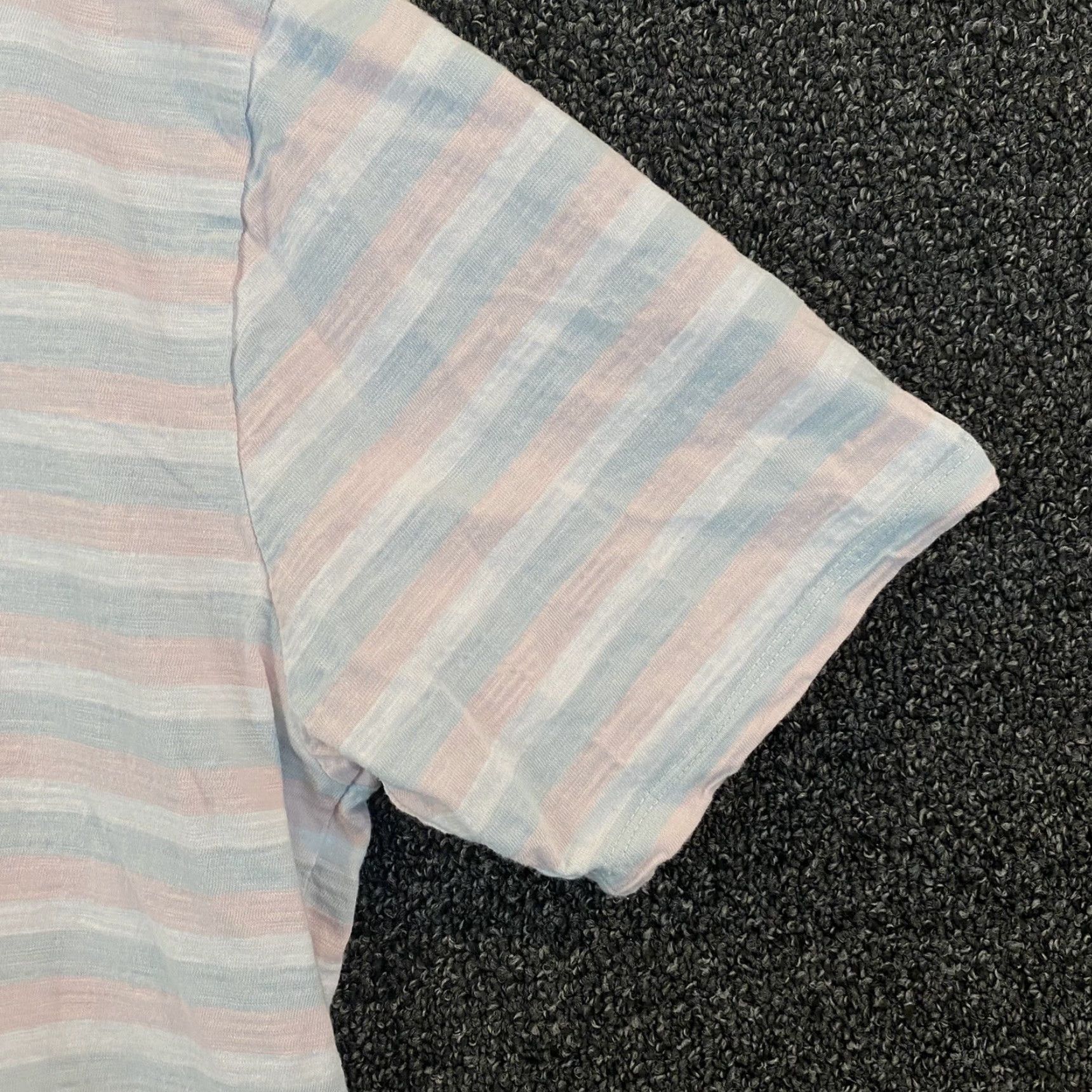 Guess A Rocky x Guess Jeans Shirt Mens Large Striped Pink Blue Cotton Candy Crew Neck Size US L / EU 52-54 / 3 - 5 Thumbnail