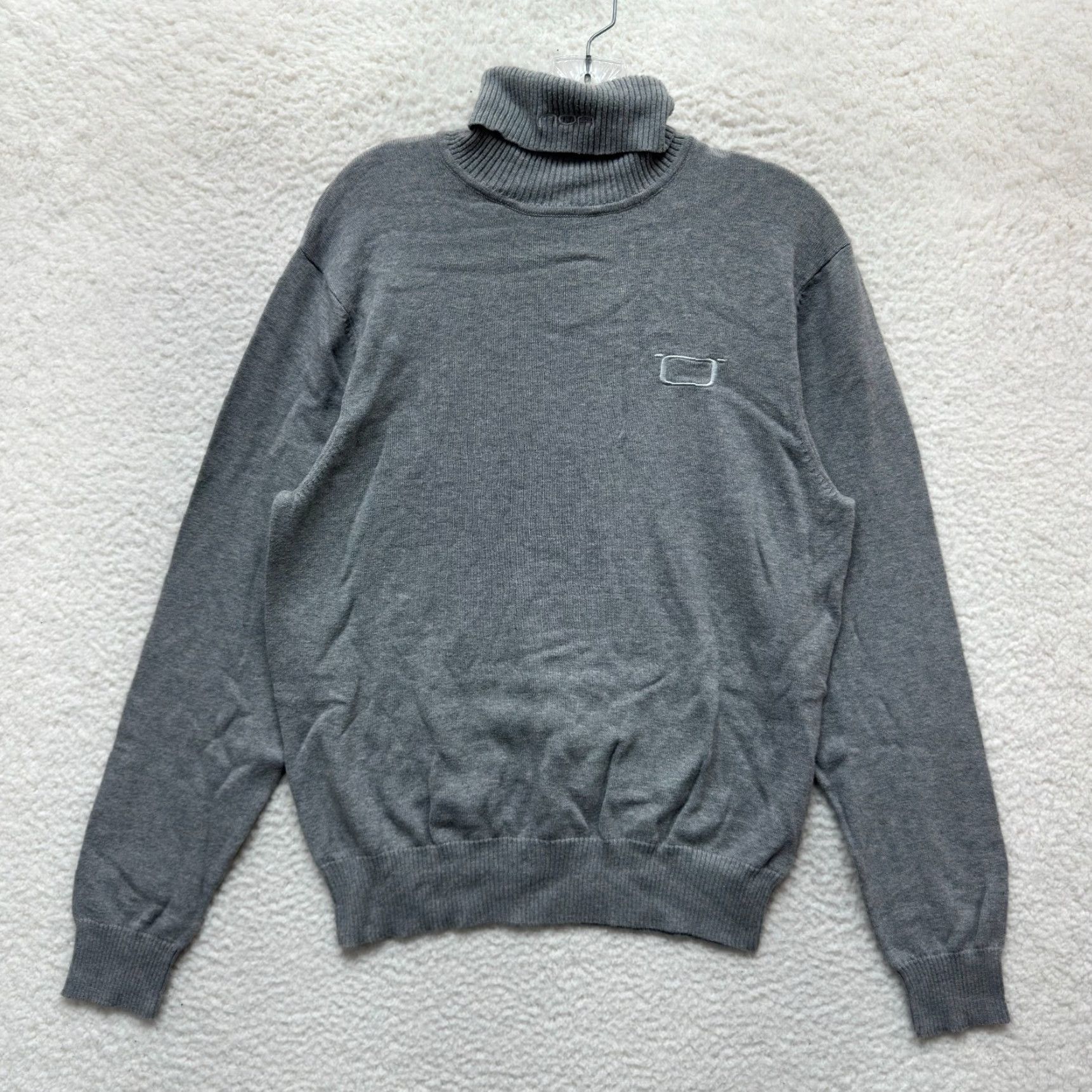 CO NOA Lario Dimitri & Co Turtleneck Sweater Mens Medium Grey Knit Designer Size US M / EU 48-50 / 2 - 2 Thumbnail