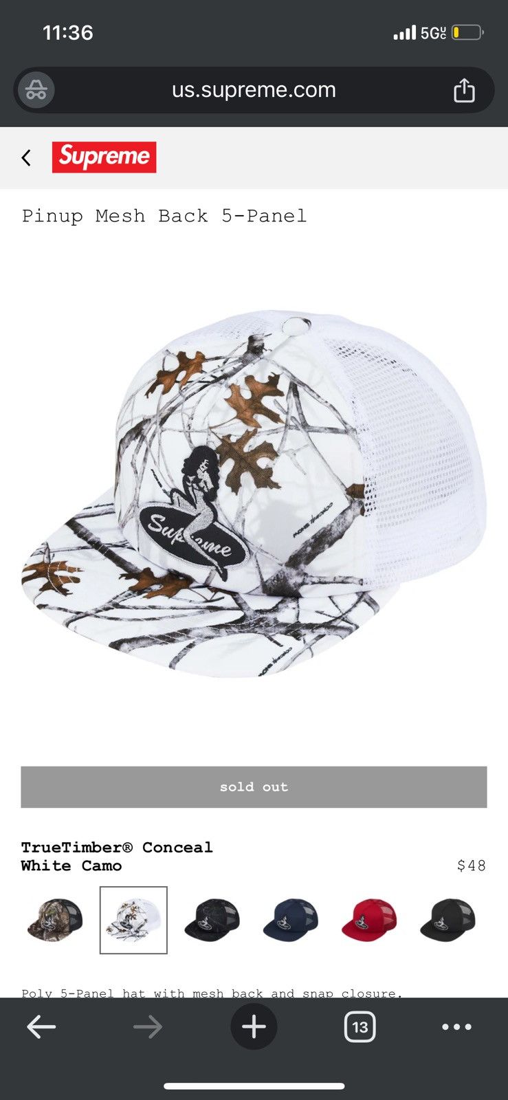 Supreme Pinup Mesh Back 5-Panel Camo Supreme Pinup Mesh Back 5