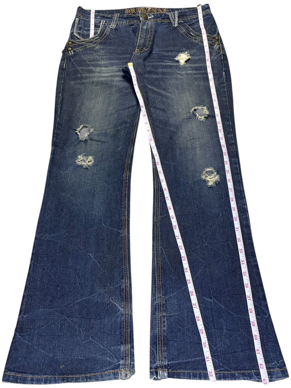 Japanese Brand Vintage Japanese Brand Mud Wash Distressed Flare Jeans Size 34" / US 12 / IT 48 - 13 Thumbnail