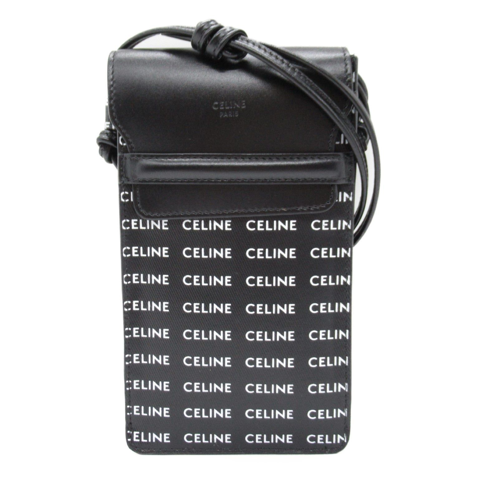 Celine Celine Pochette Shoulder Bag Leather Black White Size ONE SIZE - 1 Thumbnail