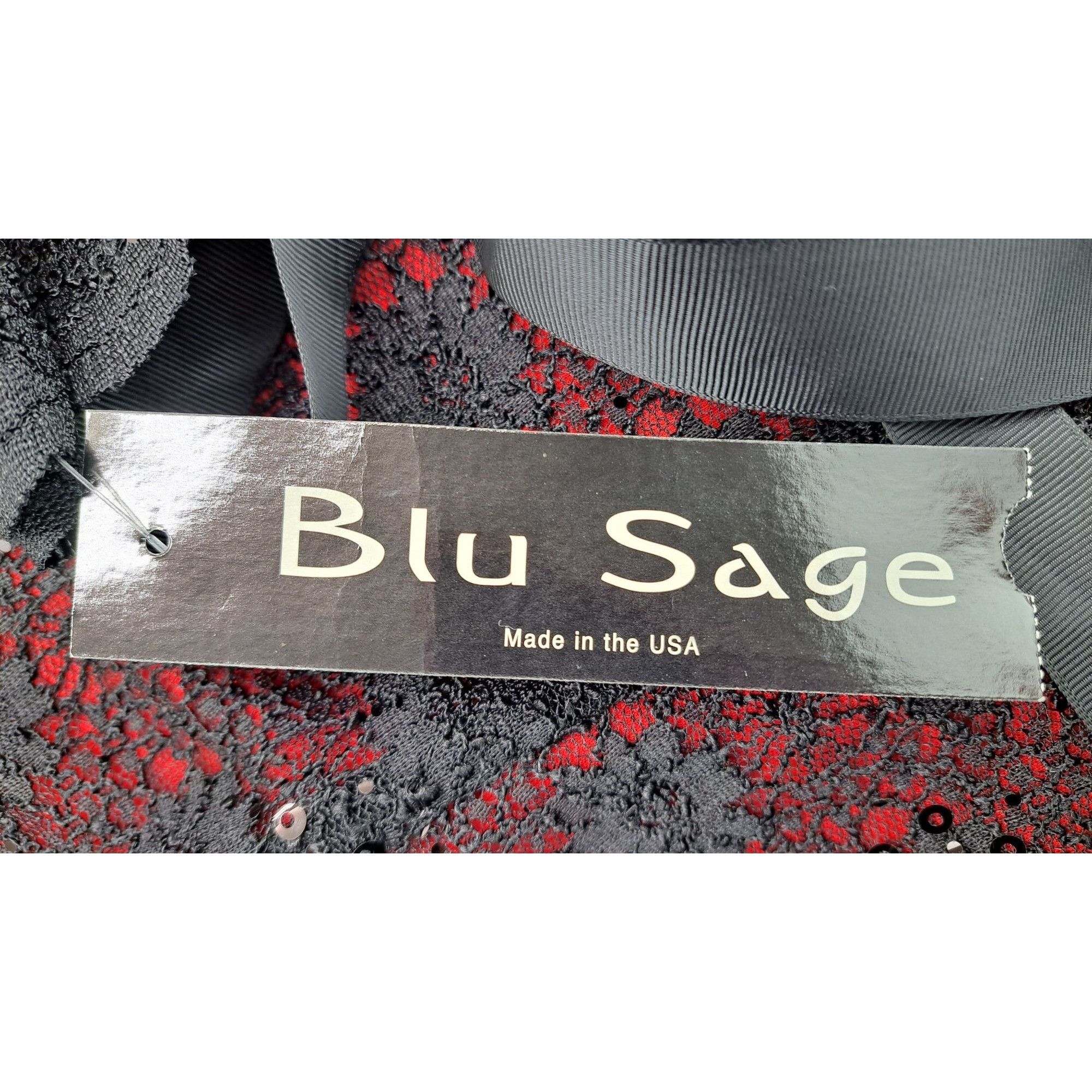 Other Blu Sage Black Red Lace Sparkle Top Women Small Holiday Size S / US 4 / IT 40 - 7 Thumbnail
