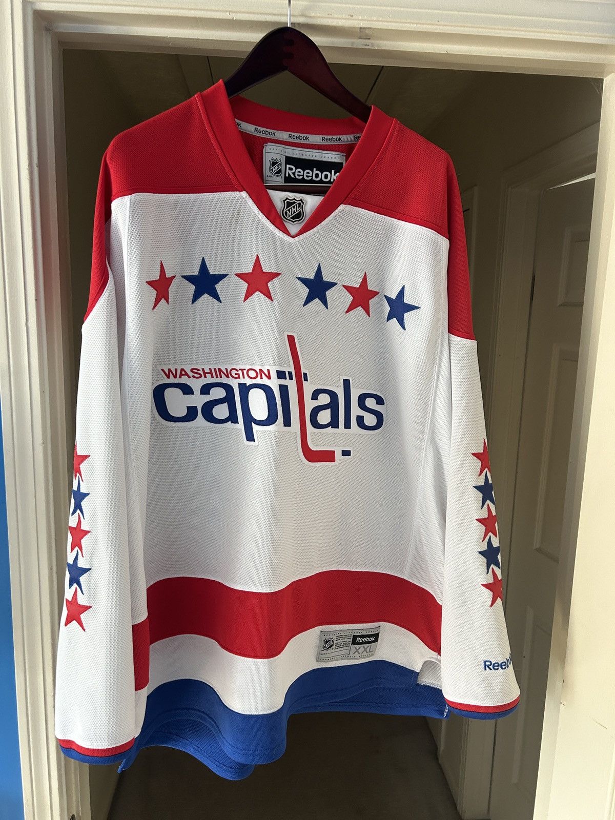 image of Washington Capitals Hockey Jersey Vintage Reebok in Blue, Men's (Size 2XL)