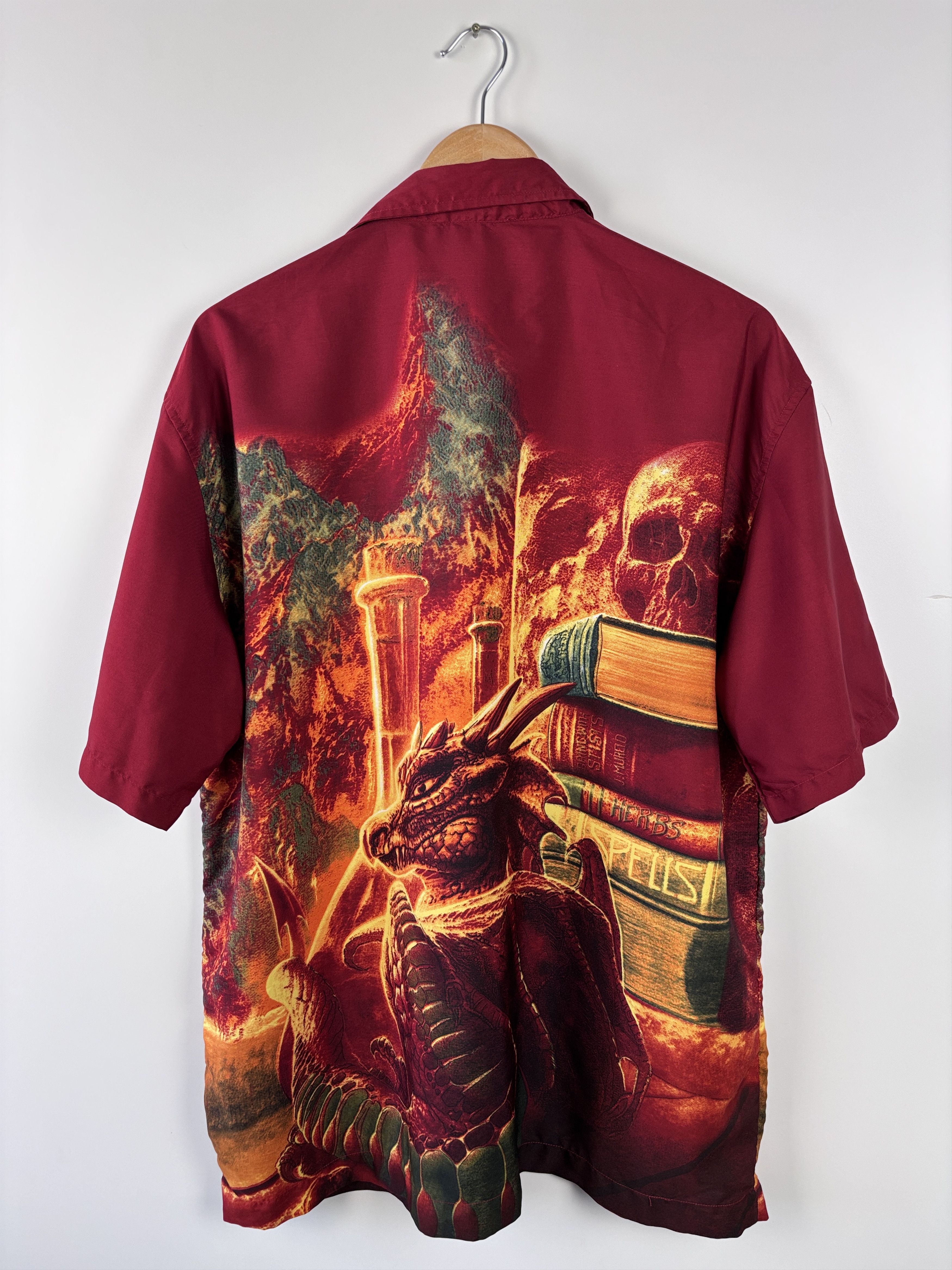 Japanese Brand × Vintage VTG Kickflip Dragon Fire Scull Print Short Sleeve Shirt XL Size US XL / EU 56 / 4 - 5 Thumbnail