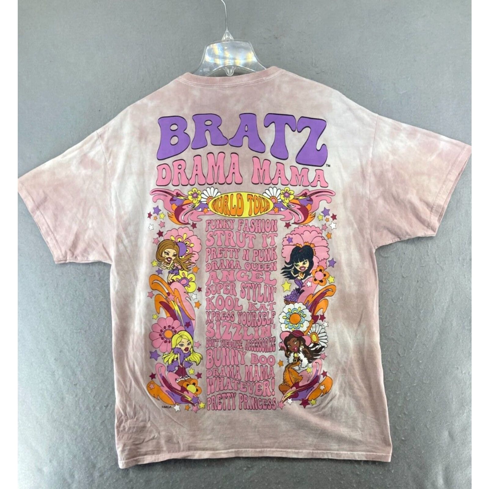 Vintage Bratz Drama Mama Women's Large T Shirt Pink Floral Size L / US 10 / IT 46 - 6 Thumbnail