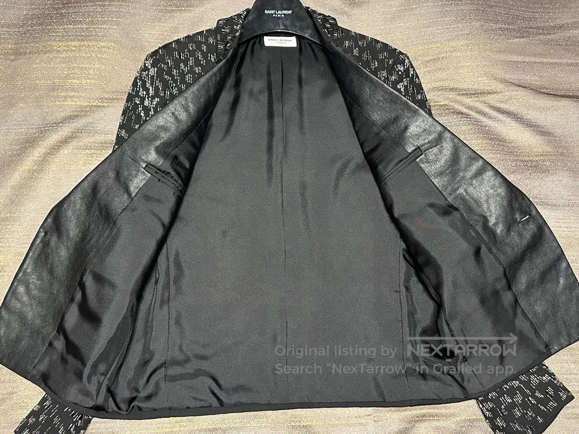 Saint Laurent Paris Saint Laurent Black Houndstooth Embroidered Jacket. Size US M / EU 48-50 / 2 - 4 Thumbnail