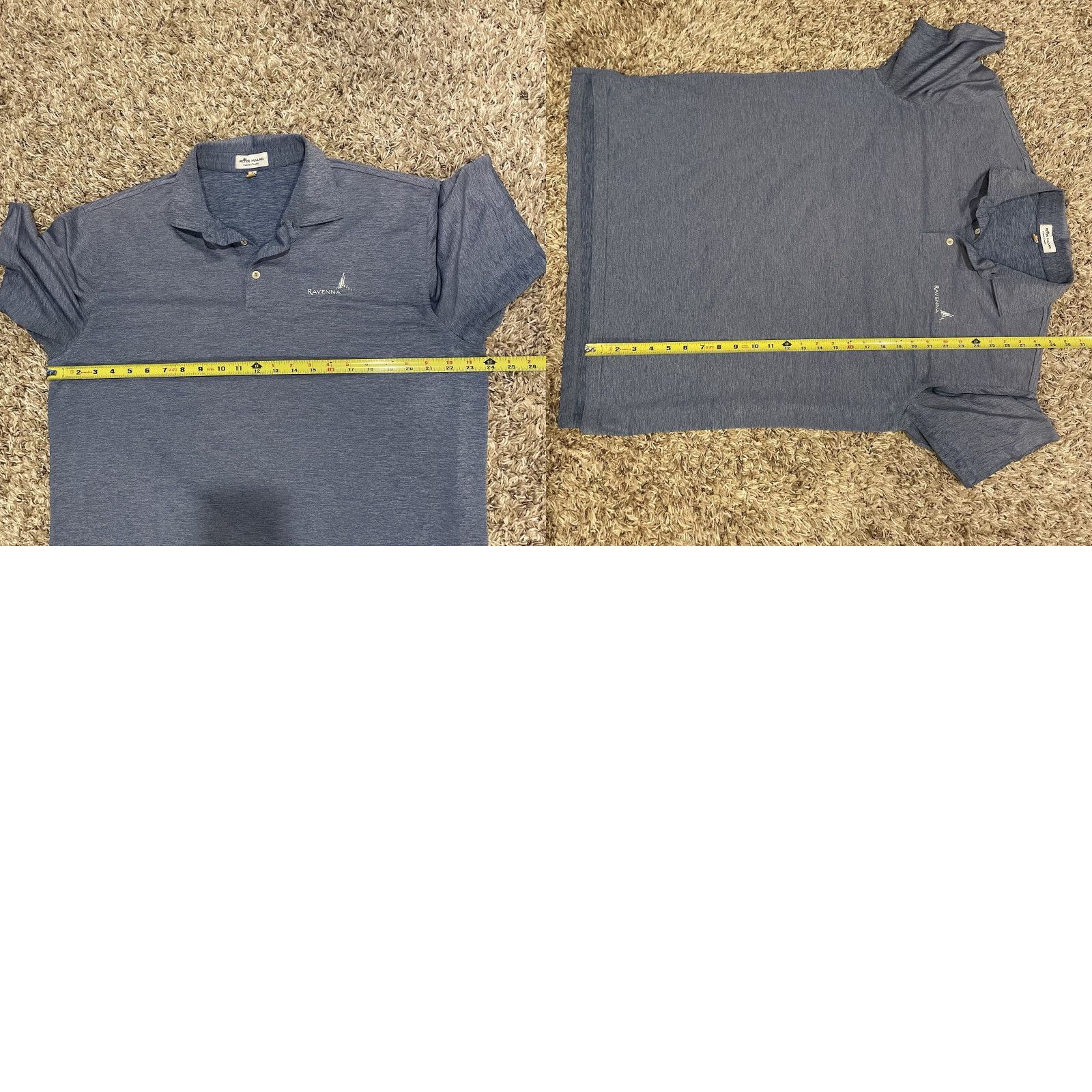 Peter Millar Peter Millar Polo Mens Large Blue Heathered Golf Summer Comfort Ravenna Shirt Mens Size US L / EU 52-54 / 3 - 8 Thumbnail