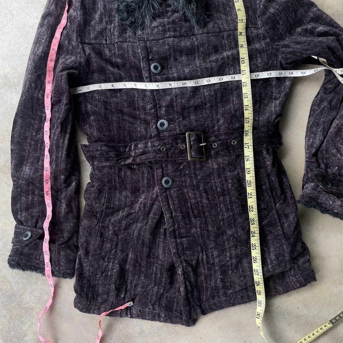 Tornado Mart 🇯🇵Tornado Mart Faux Fur Velvet Belted Gothic Punk Coat Jacket Size US M / EU 48-50 / 2 - 11 Thumbnail