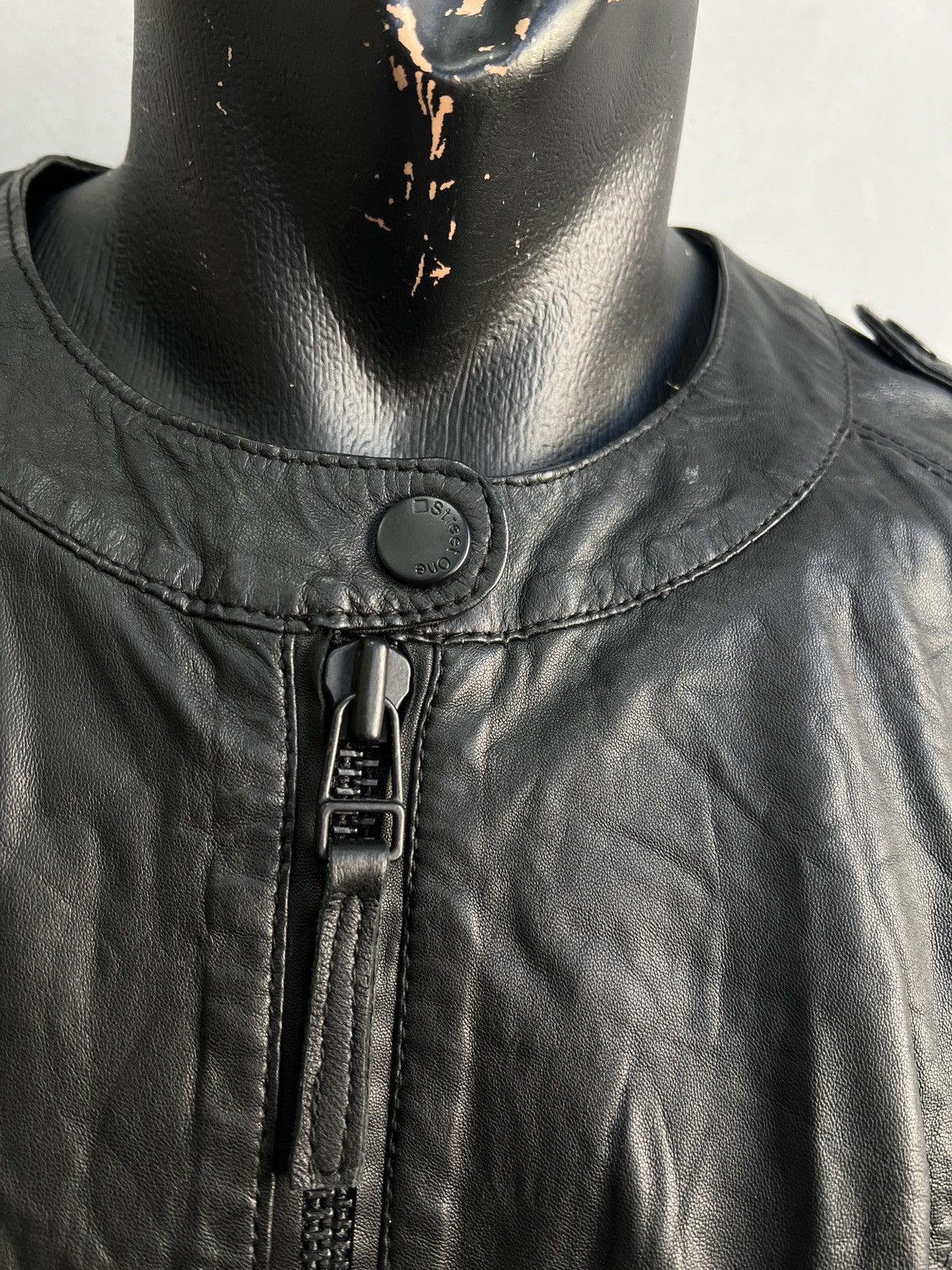 14th Addiction Black Leather biker Jacket Vintage 14th addiction style y2k Size US M / EU 48-50 / 2 - 4 Thumbnail