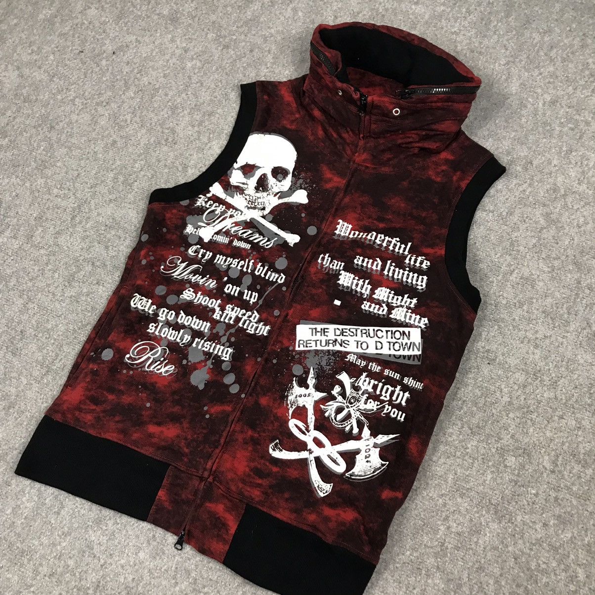 If Six Was Nine × Japanese Brand Japanese brand Red Black Punk Vest Jacket Size US M / EU 48-50 / 2 - 4 Thumbnail