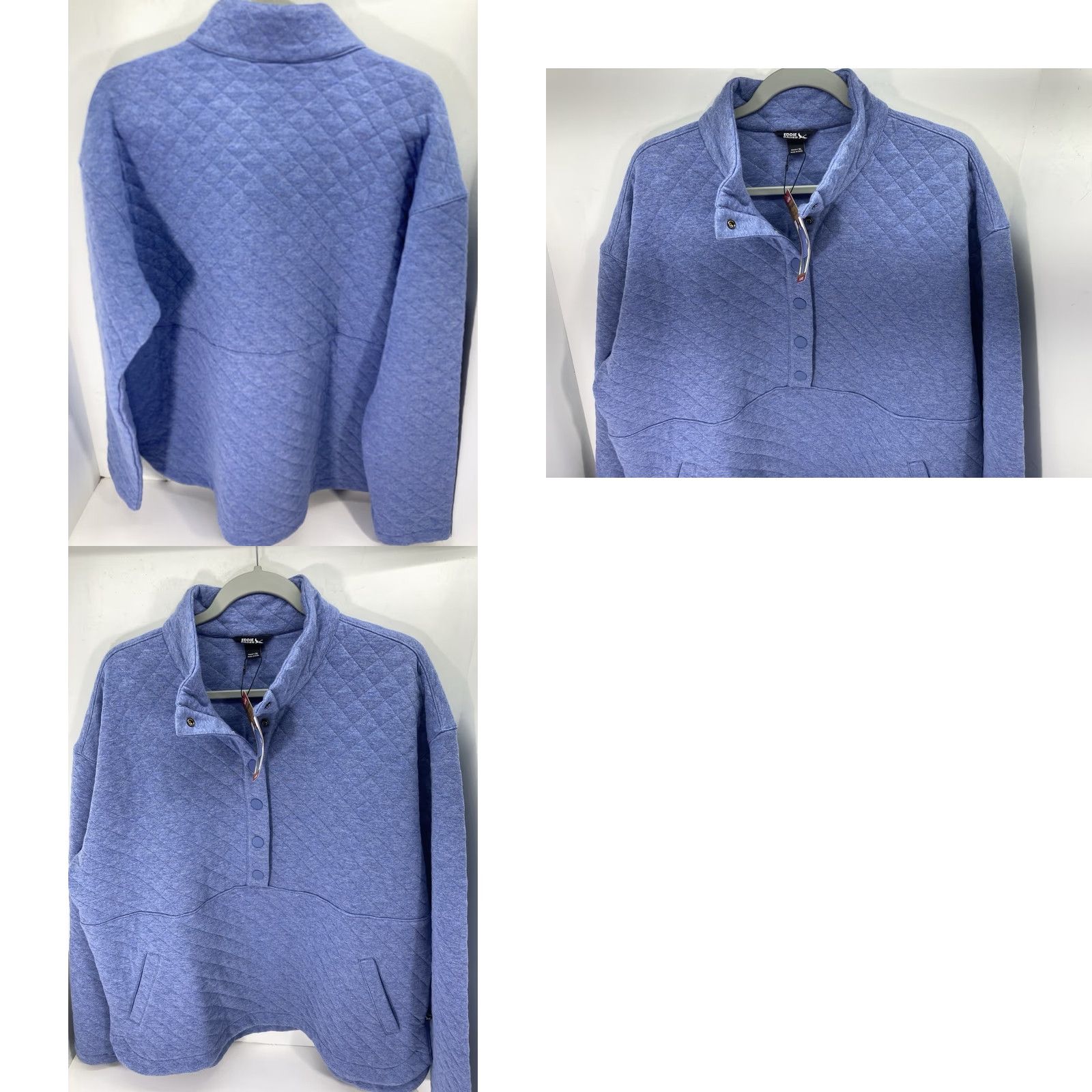 Eddie Bauer VINTAGE Eddie Bauer Quilted Sweater Women XL Blue Long Sleeve Pullover Cotton Blend Mens Size XL / US 12-14 / IT 48-50 - 9 Thumbnail