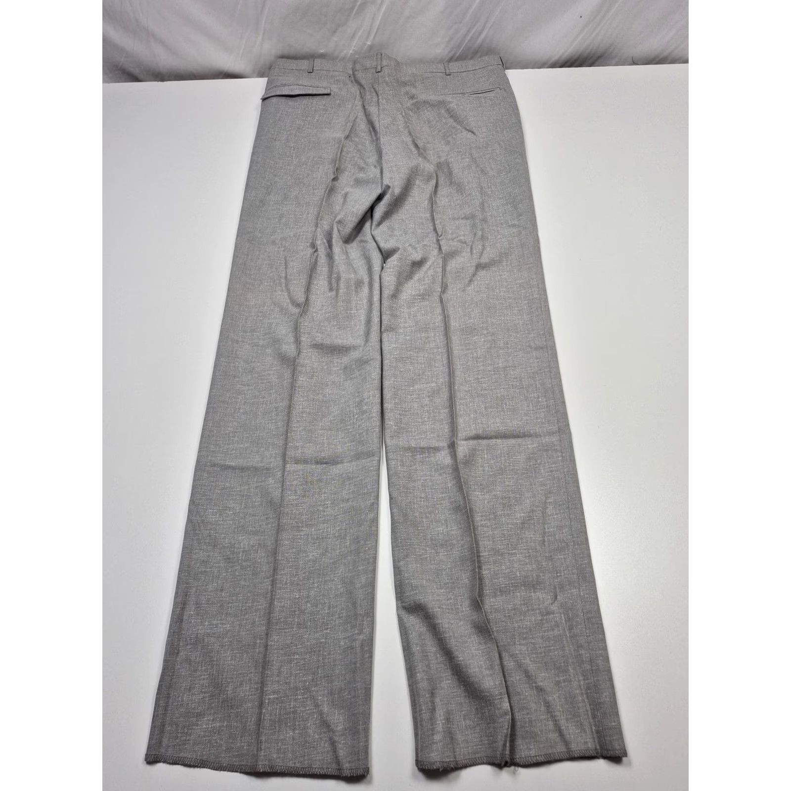 Christopher Kane VINTAGE Christopher Dress Pants Mens 38x36 Gray Wool Linen Pleated Unhemmed FLAW Size US 38 / EU 54 - 7 Thumbnail