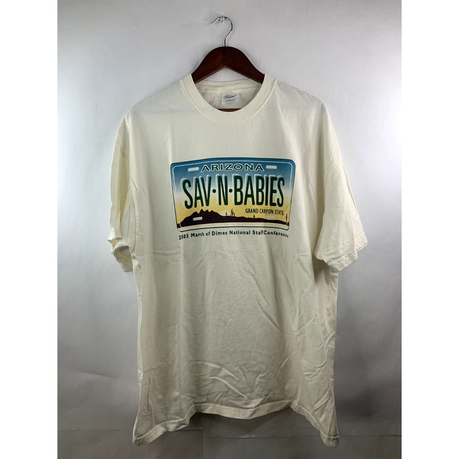 Hanes March Of Dimes Shirt 2003 Arizona Sav-N-Babies Beige XL Tee Size US XL / EU 56 / 4 - 1 Thumbnail