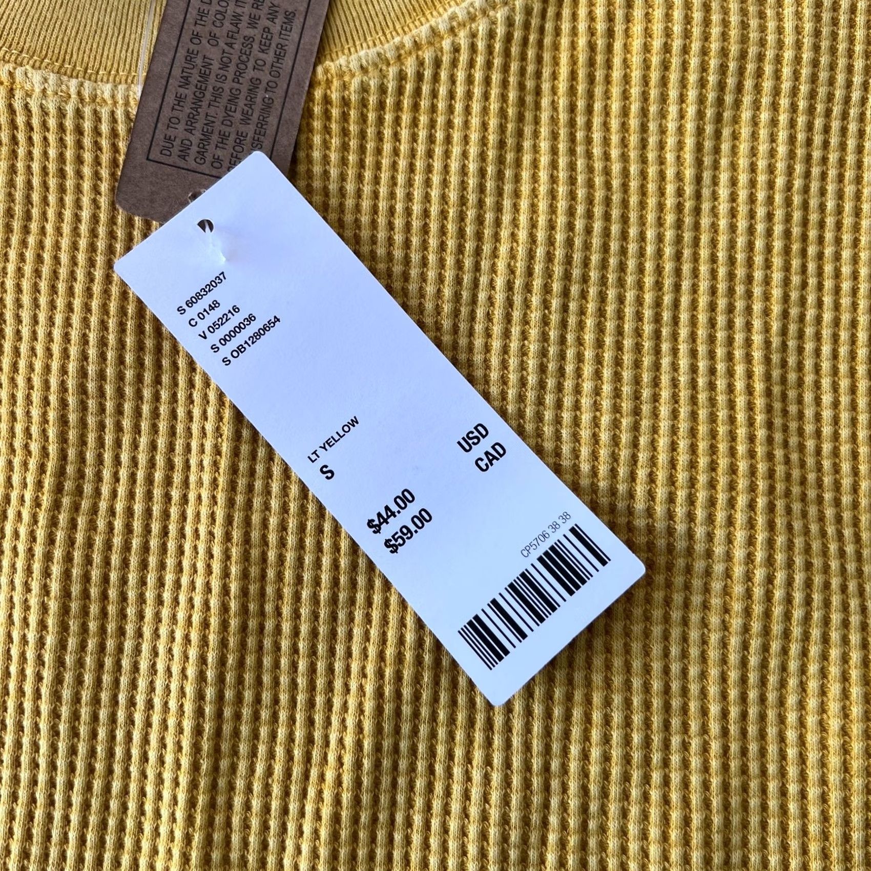 Bdg BDG Urban Outfitters Tank Top Womens S Yellow Waffle Ribbed Crew Neck Sleeveless Cotton Spandex Size S / US 4 / IT 40 - 4 Thumbnail