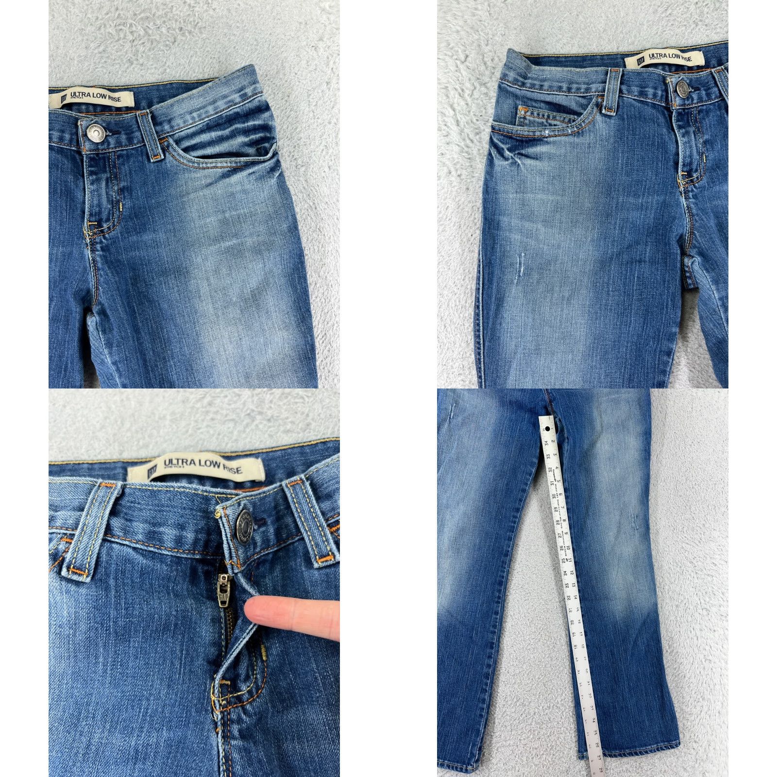 Gap GAP Jeans Women 27 Blue Denim Bootcut Low Rise Distressed Cotton Size 27" / US 4 / IT 40 - 8 Thumbnail