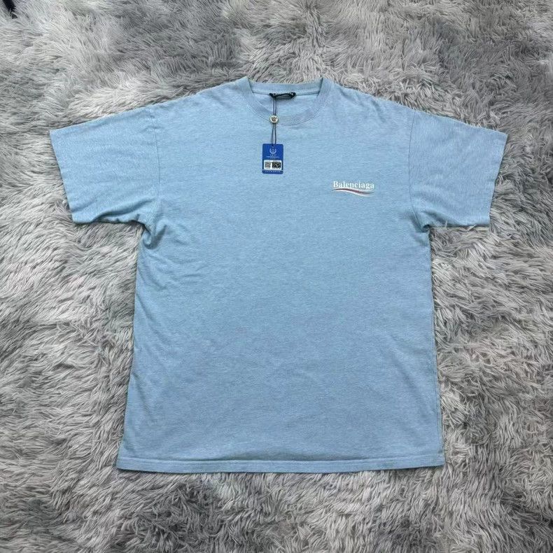 Balenciaga Balenciaga Blue Short Sleeve T-Shirt- DMC Size US S / EU 44-46 / 1 - 1 Thumbnail