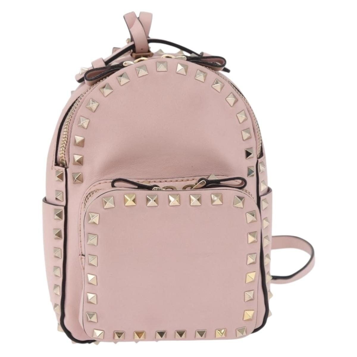 Valentino Valentino Leather Studs Backpack Pink Size ONE SIZE - 1 Thumbnail