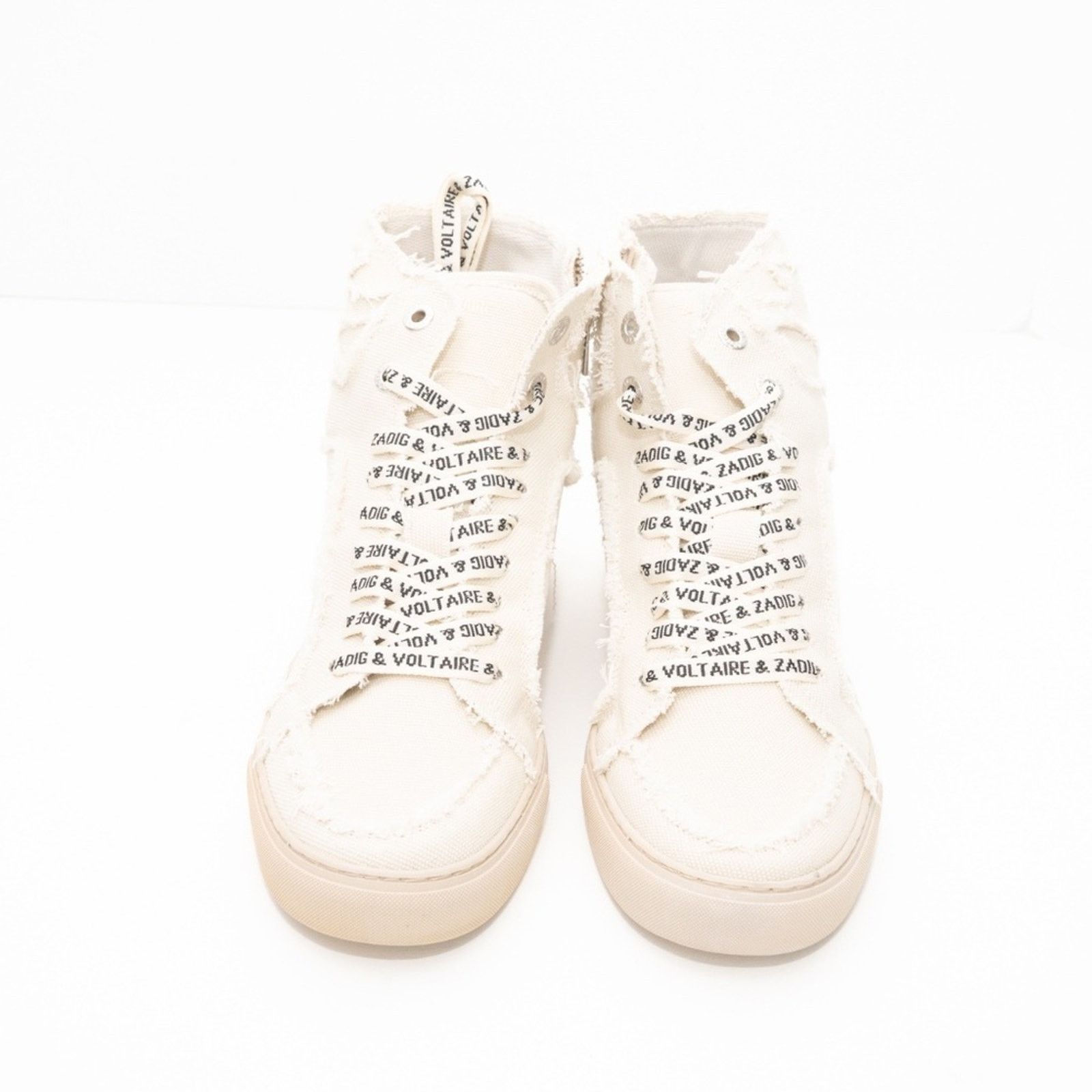 Zadig & Voltaire Zadig Voltaire. High Flash Canvas Shoes In White. Size US 10 / IT 40 - 5 Thumbnail