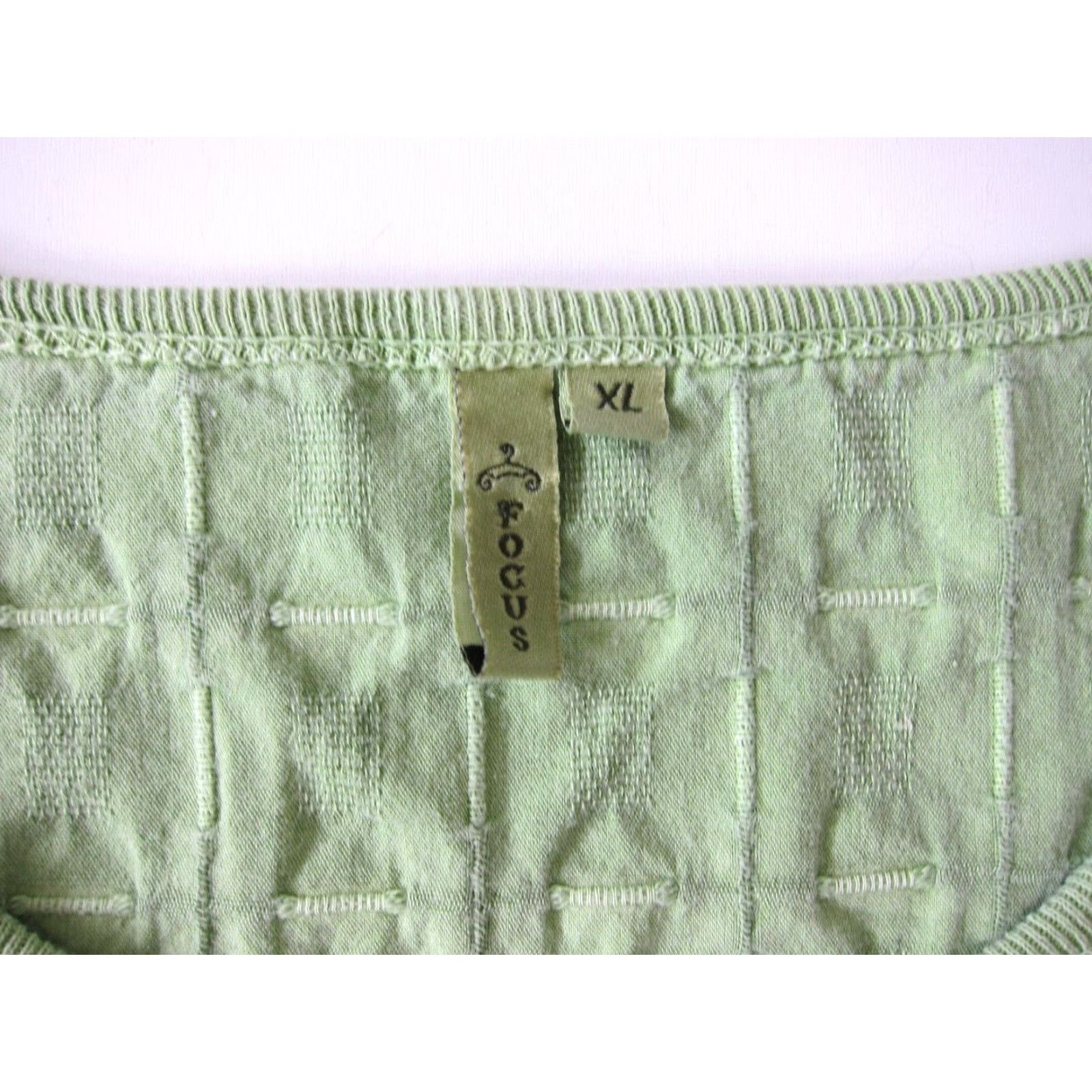 Vintage Focus 100% Waffle Cotton Green Floral Pocket 3/4 Sleeve Boxy Tunic Blouse XL Size XL / US 12-14 / IT 48-50 - 4 Thumbnail