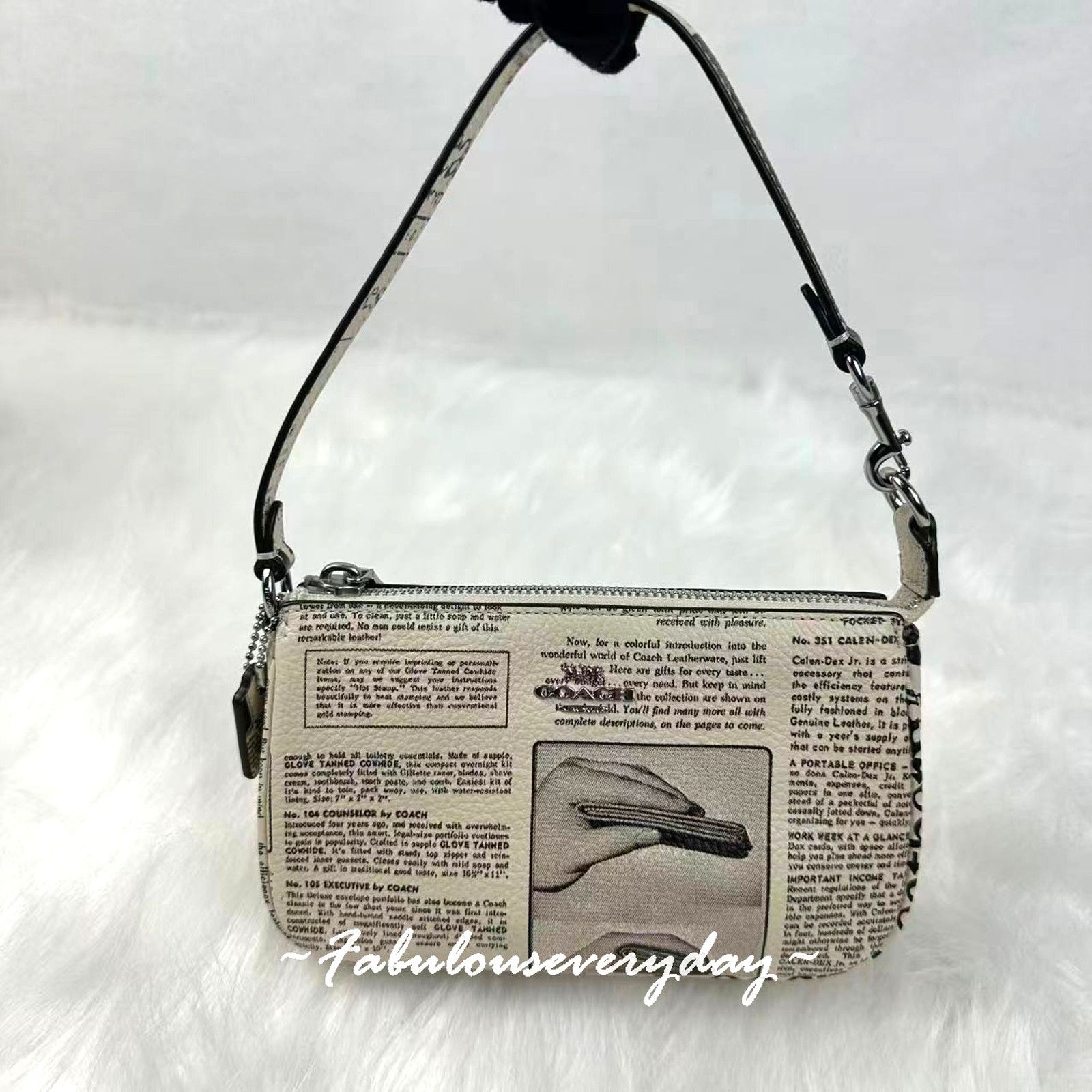 Coach Coach Nolita 19 Newspaper Pt Wristlet Shoulder Leather Chalk Size ONE SIZE - 1 Thumbnail