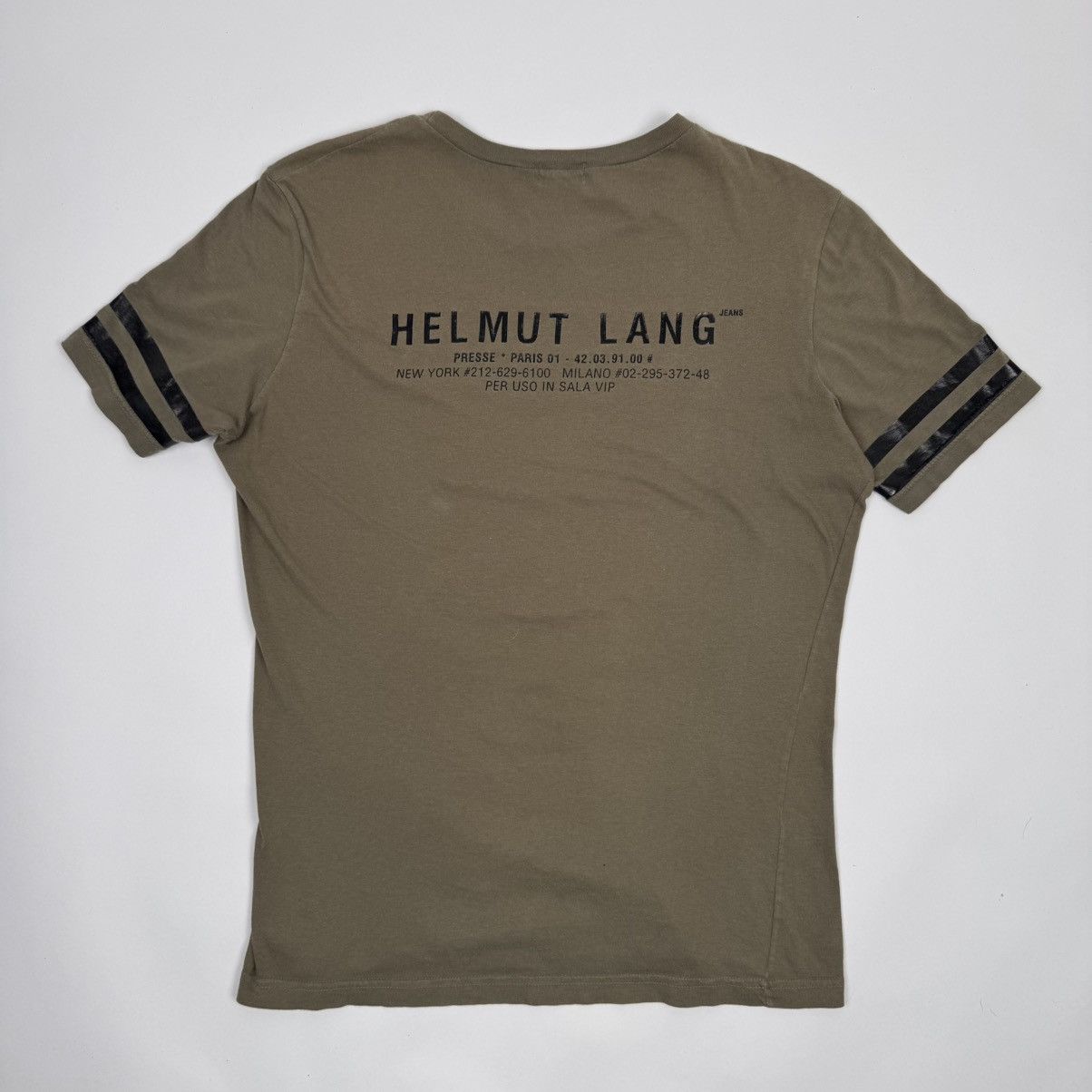 Helmut Lang Helmut Lang 1996 Logo Print Backstage Press T-Shirt Size US L / EU 52-54 / 3 - 1 Thumbnail