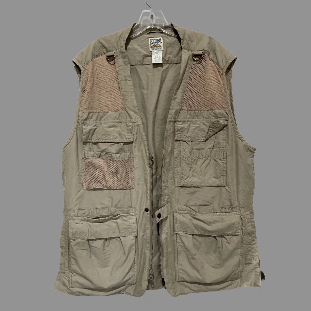 Travelsmith Vest Mens Large Khaki Safari Fishing Hunting Photography Outdoors in Beige, Men's