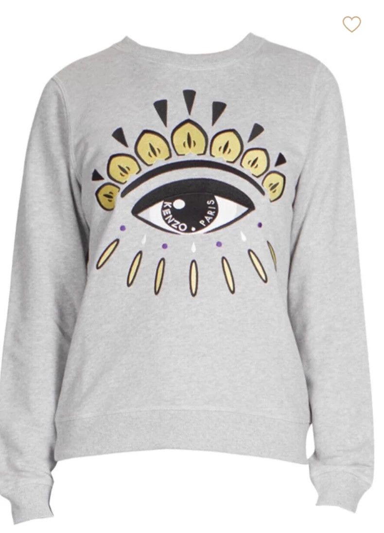 Kenzo KENZO Gray embroidered big eyes hoodie Size S / US 4 / IT 40 - 7 Thumbnail