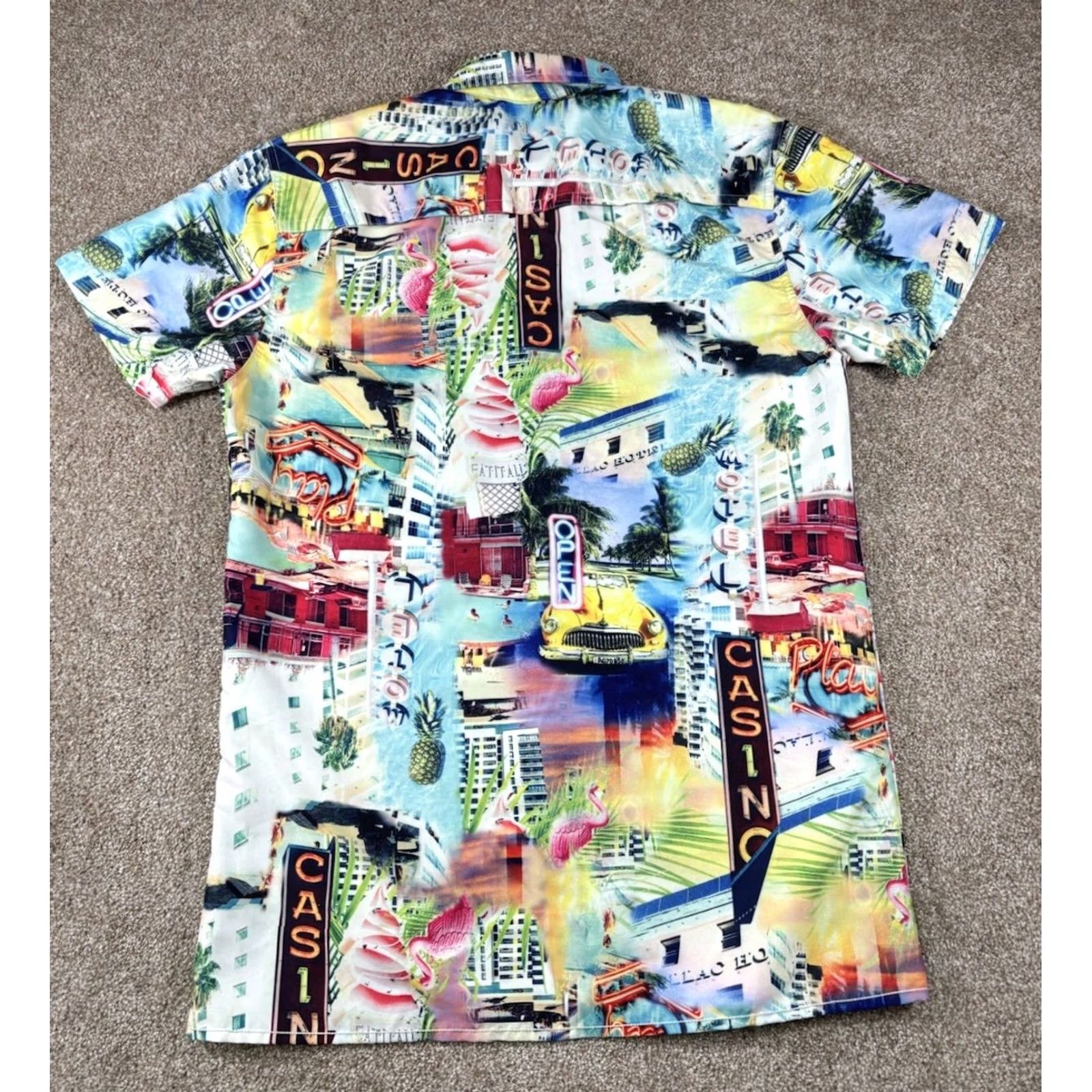 CO Drill Clothing Co Surf Society Casino Graphic Short Sleeve Button Shirt Mens M Multicolor Size US M / EU 48-50 / 2 - 6 Thumbnail