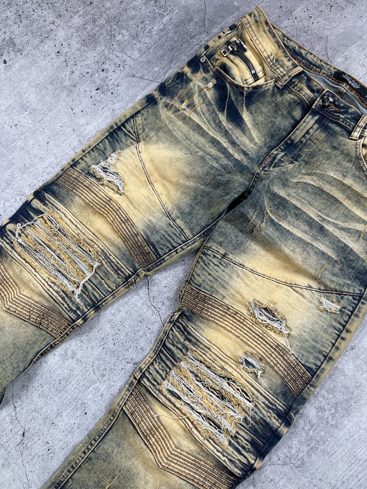 Japanese Brand Jeans Dirty Pants faded crash denim thrashed y2k distressed Size US 34 / EU 50 - 6 Thumbnail