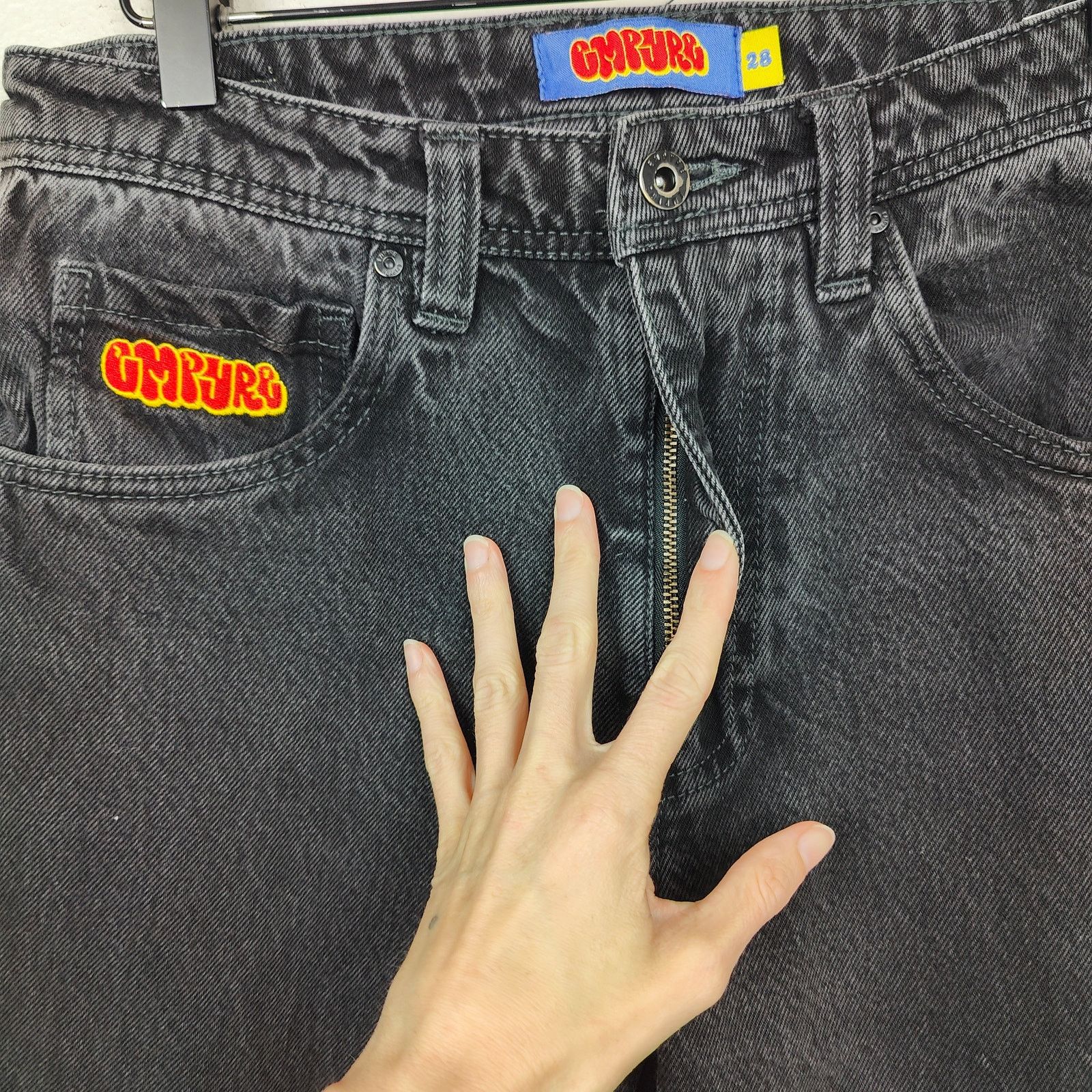 Empyre Empyre Barrel Jeans Womens 28 Charcoal Black Wash Balloon Size 28" / US 6 / IT 42 - 3 Thumbnail