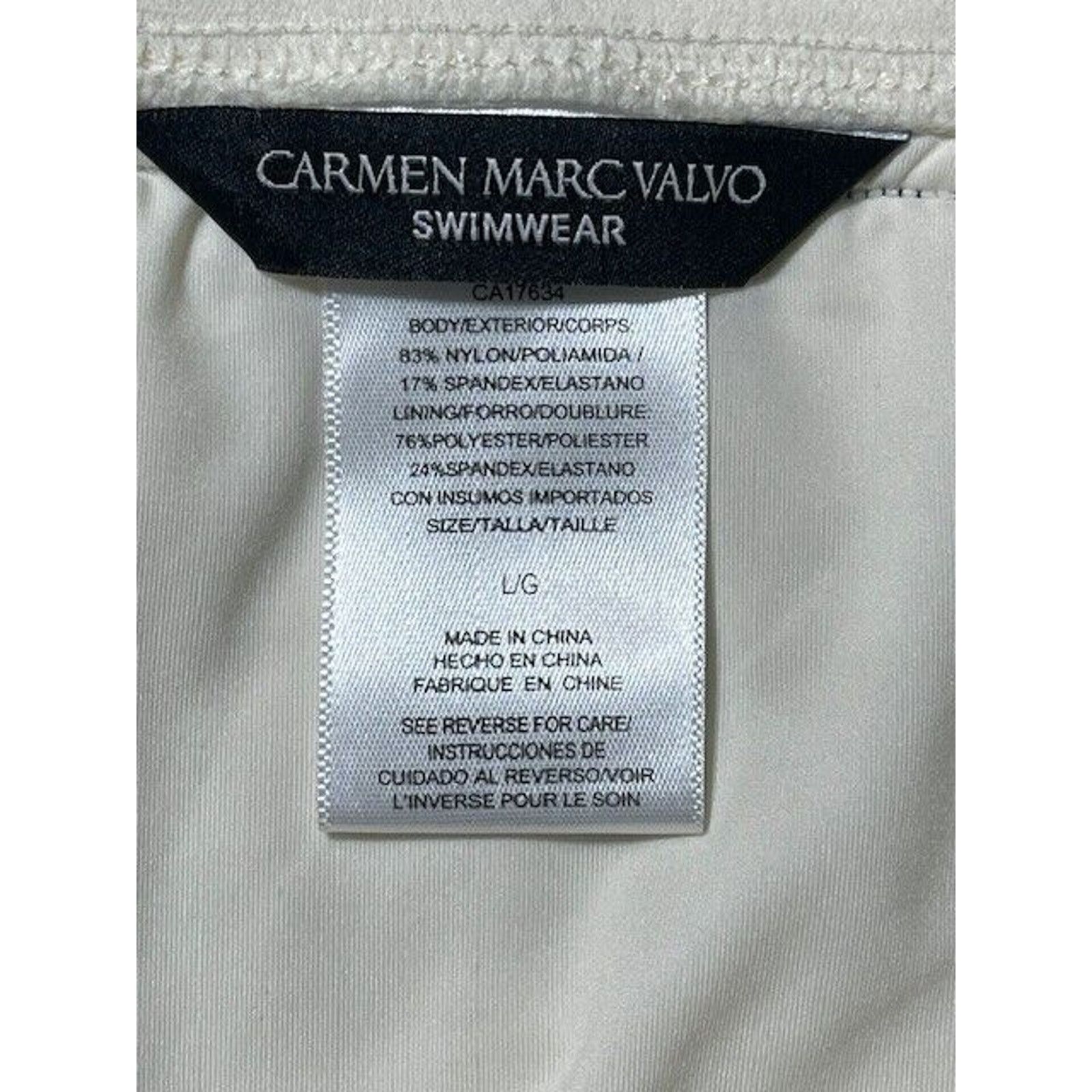 Other Carmen Marc Valvo Swim Bikini Bottom L Stretch Pool Ivory Size L / US 10 / IT 46 - 6 Thumbnail
