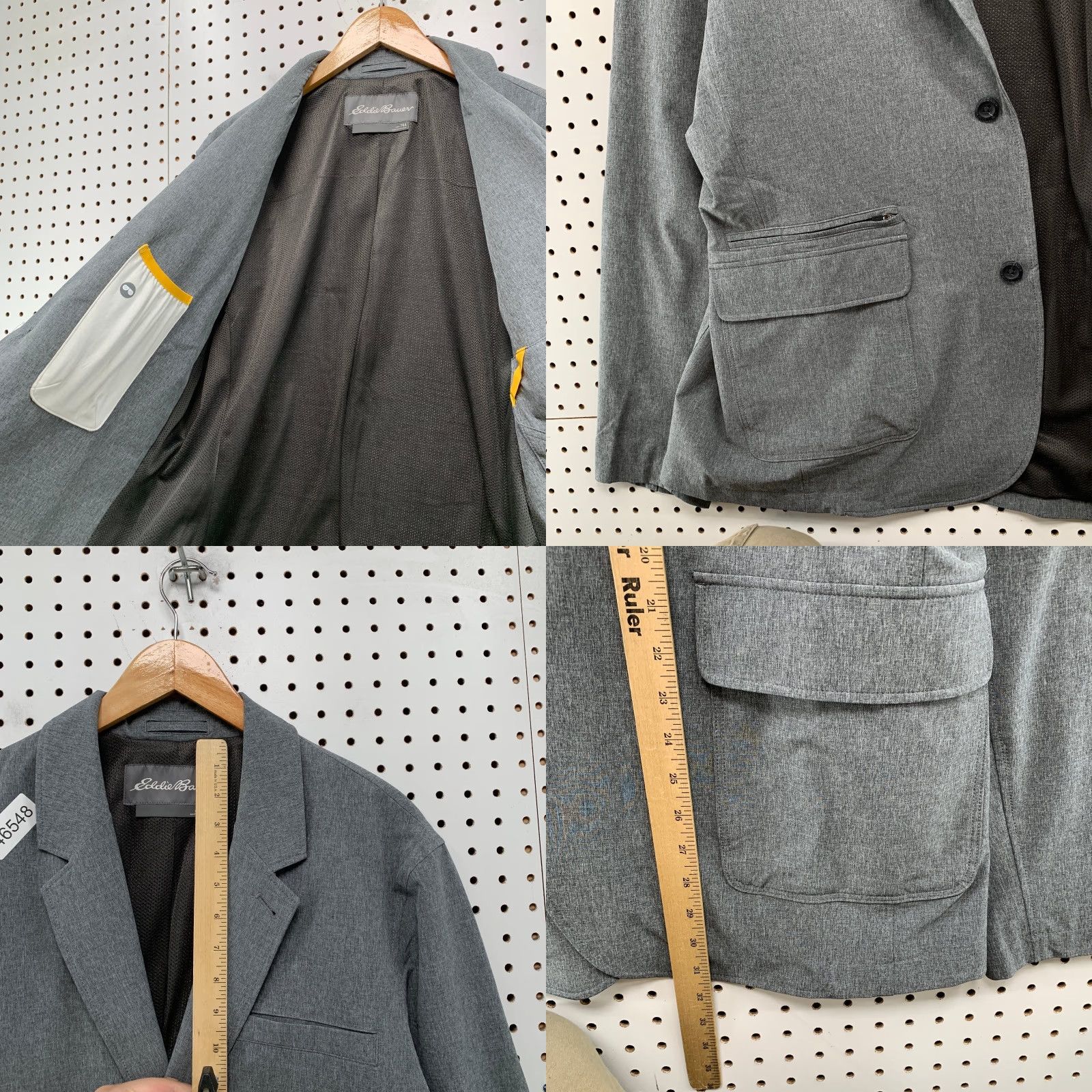 Eddie Bauer VINTAGE Eddie Bauer Blazer Men T44 Voyager Travel Ultimate Flex Light Charcoal Jacket Size 44R - 9 Thumbnail