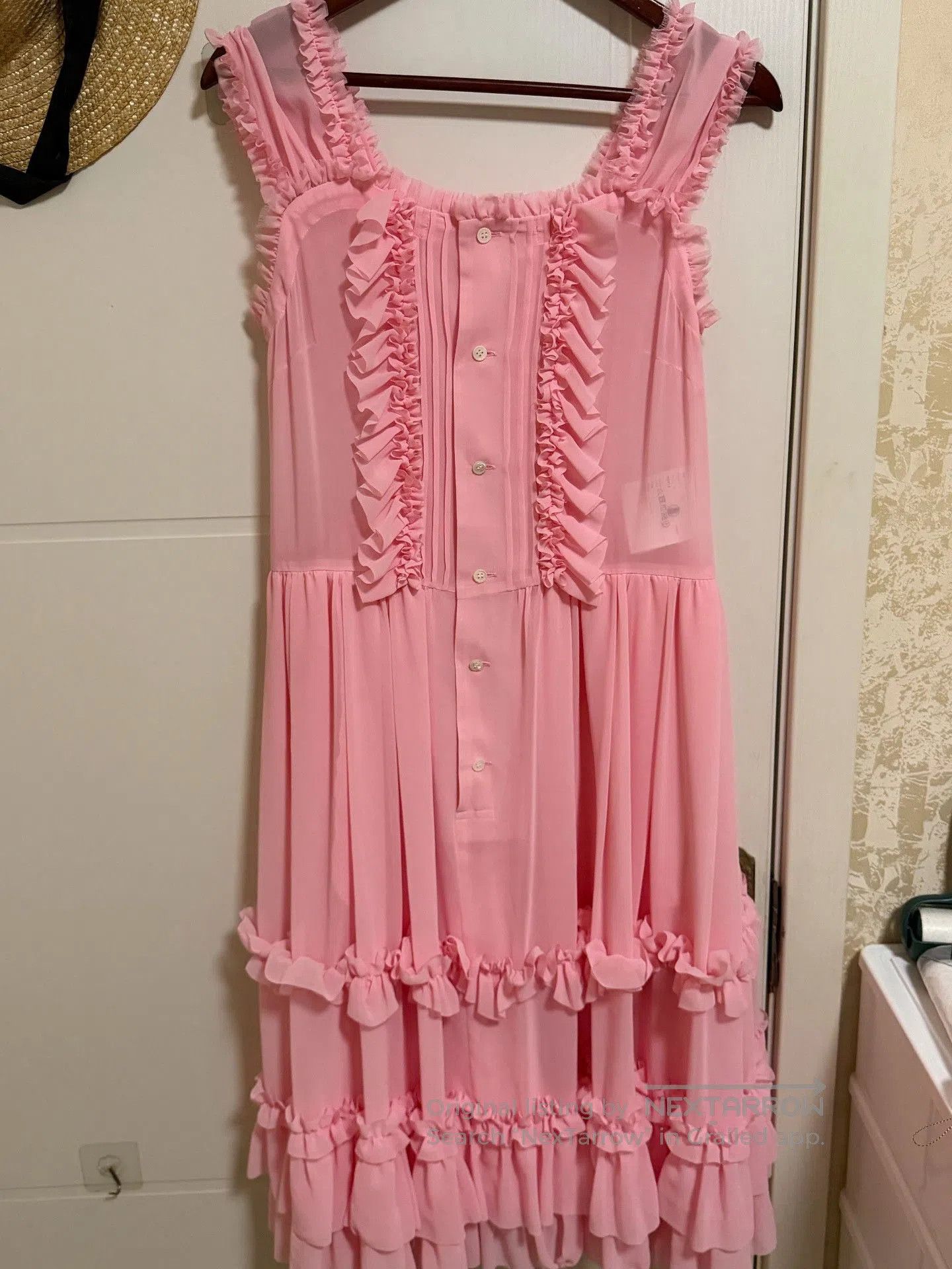 Comme des Garcons Girl CDG Girl 22SS Pink Ruffled Spaghetti Dress. Size S / US 4 / IT 40 - 1 Thumbnail