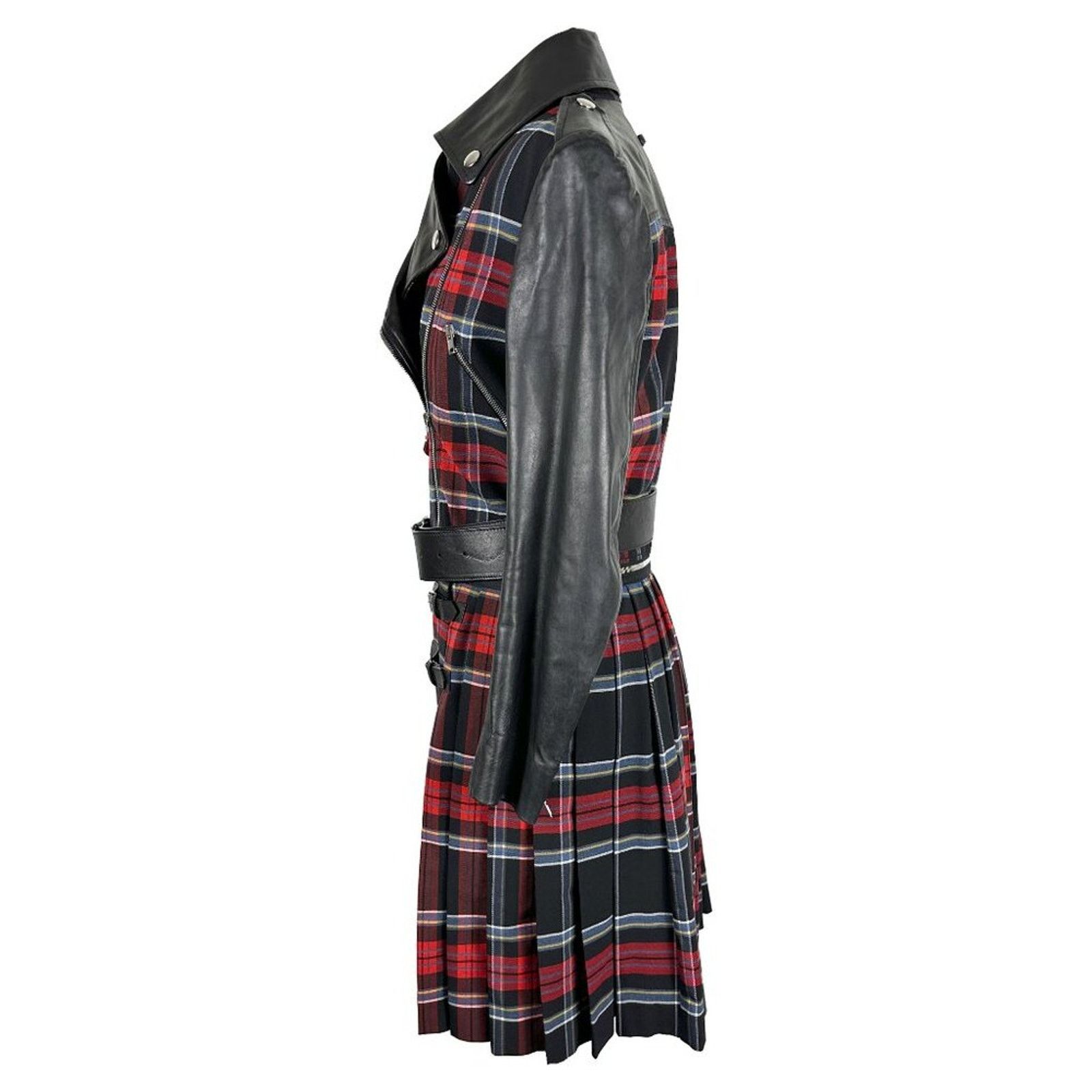 Jean Paul Gaultier Jean Paul Gaultier 2014 Plaid Trench Coat Leather Jacket Size L / US 10 / IT 46 - 2 Thumbnail