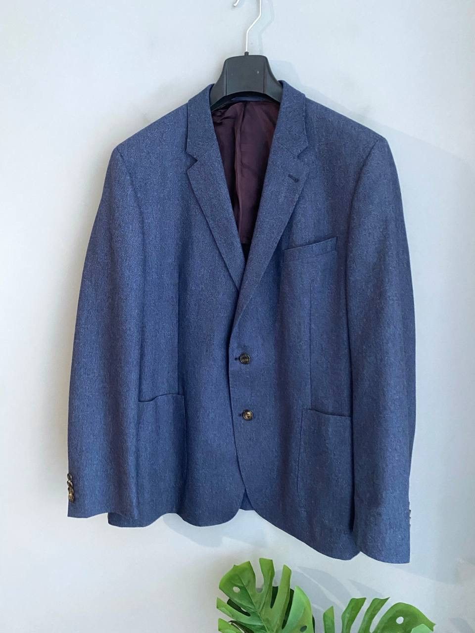 Vitale Barberis Canonico Yves Gerard x Vitale Barberis Wool/Silk Blue Blazer, Size 56 Size 54R - 2 Thumbnail