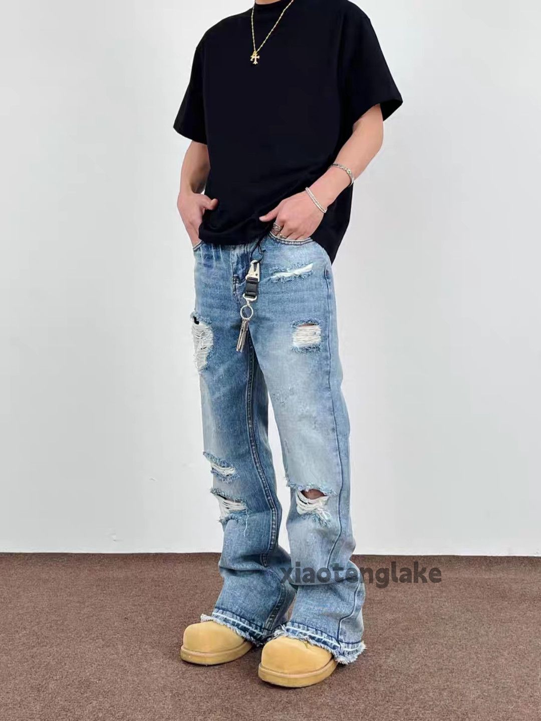 Jean × Vintage Utility washed faded loose baggy skate hiphop jeans Size US 36 / EU 52 - 7 Thumbnail