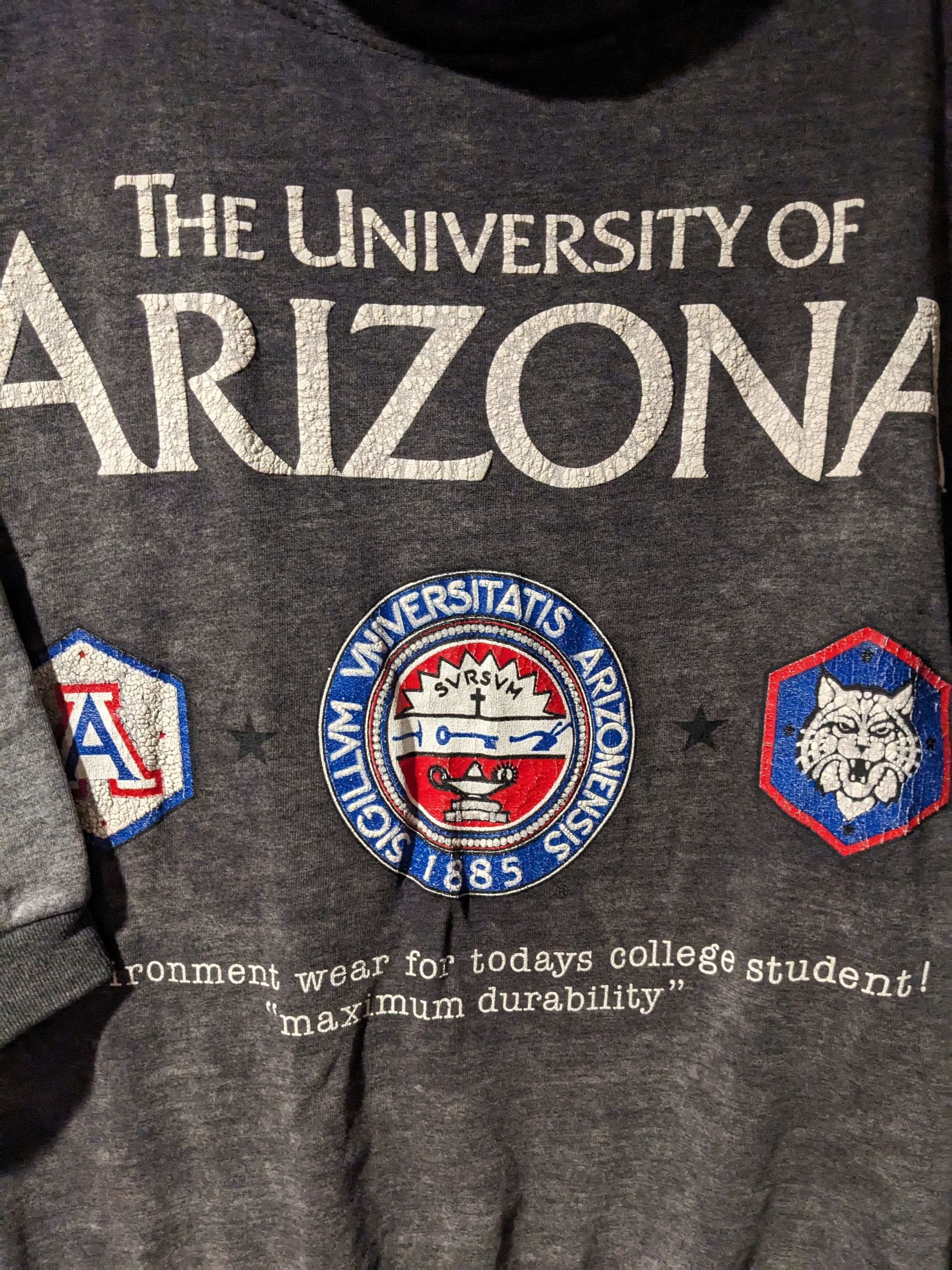 Vintage Vintage 90s University of Arizona Light Sweatshirt T-Shirt Size US XL / EU 56 / 4 - 2 Thumbnail