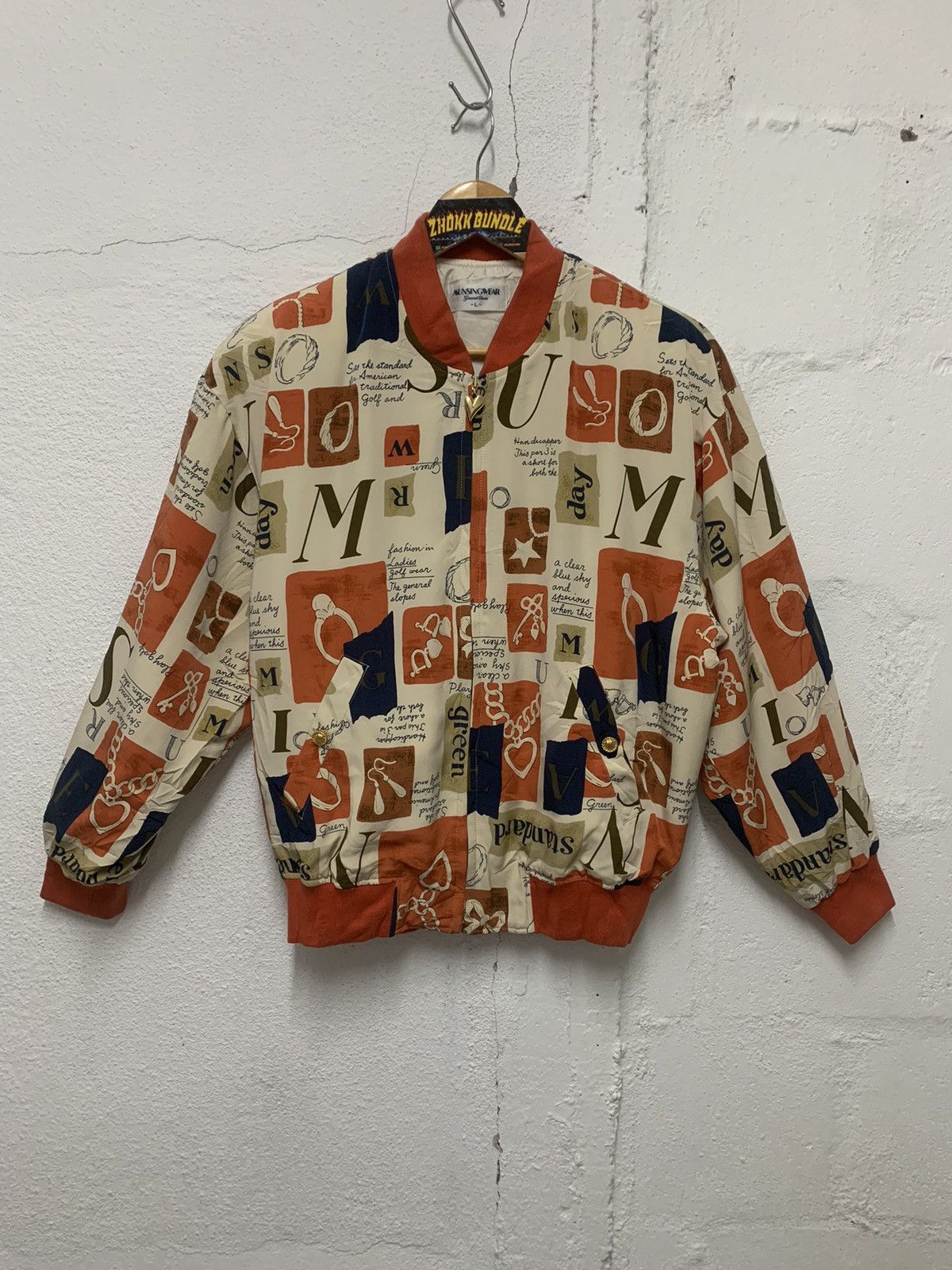 Japanese Brand × Vintage Vintage Munsingwear Bombers Jacket Nice Design Size L / US 10 / IT 46 - 1 Thumbnail