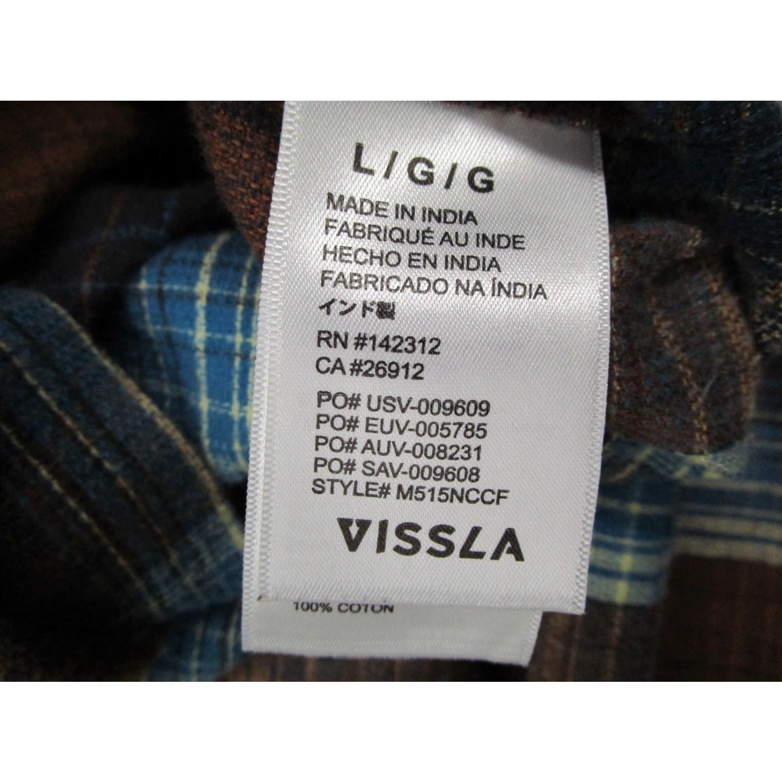 Vissla VISSLA Men's Large Brown Plaid Flannel Shirt Long Sleeve Casual Workwear Button Up Size US L / EU 52-54 / 3 - 5 Thumbnail